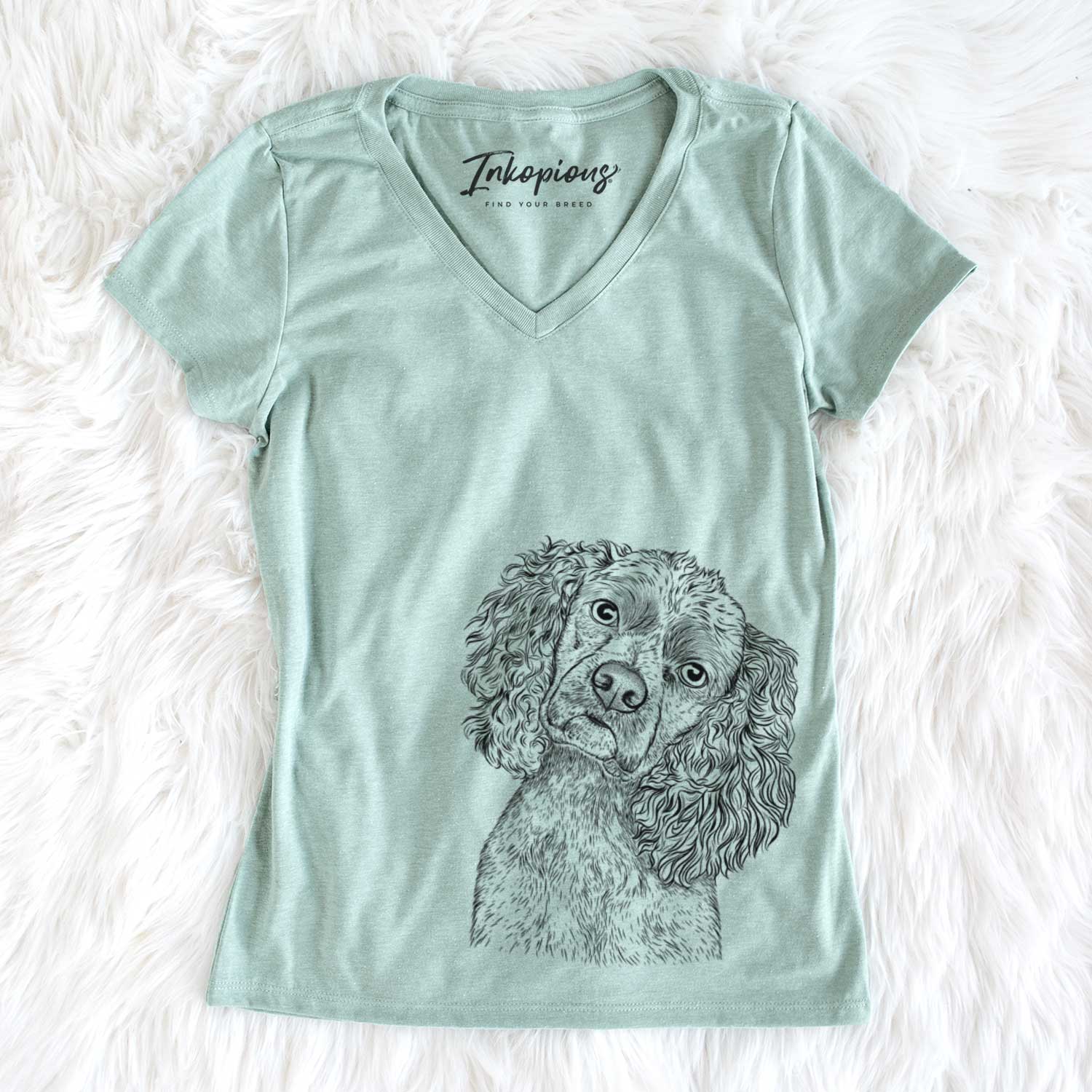 Bare Sadie the Cocker Spaniel - Women's V-neck Shirt