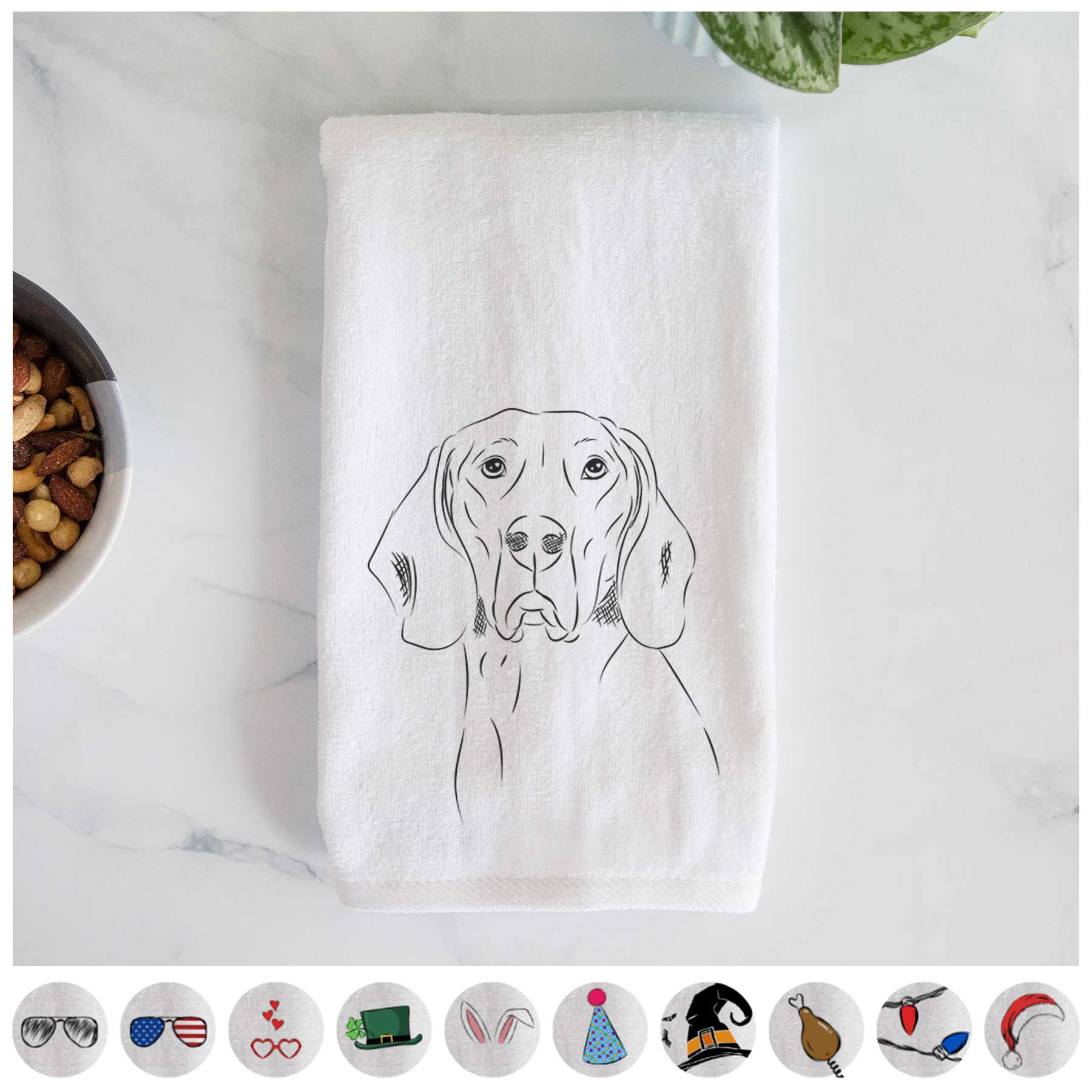 Sagan the Coonhound Decorative Hand Towel