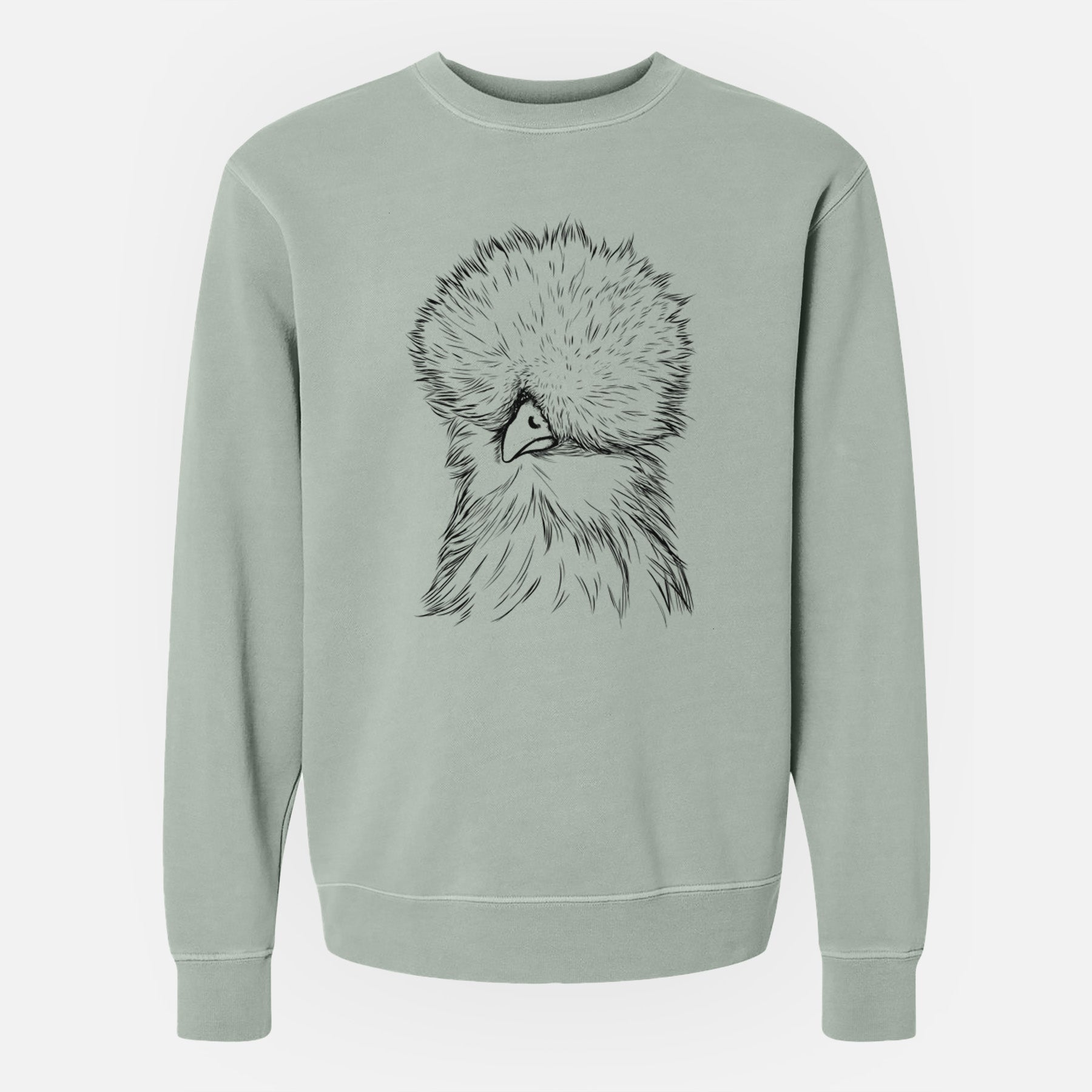 Bare Sally the Silkie Chicken - Unisex Pigment Dyed Crew Sweatshirt