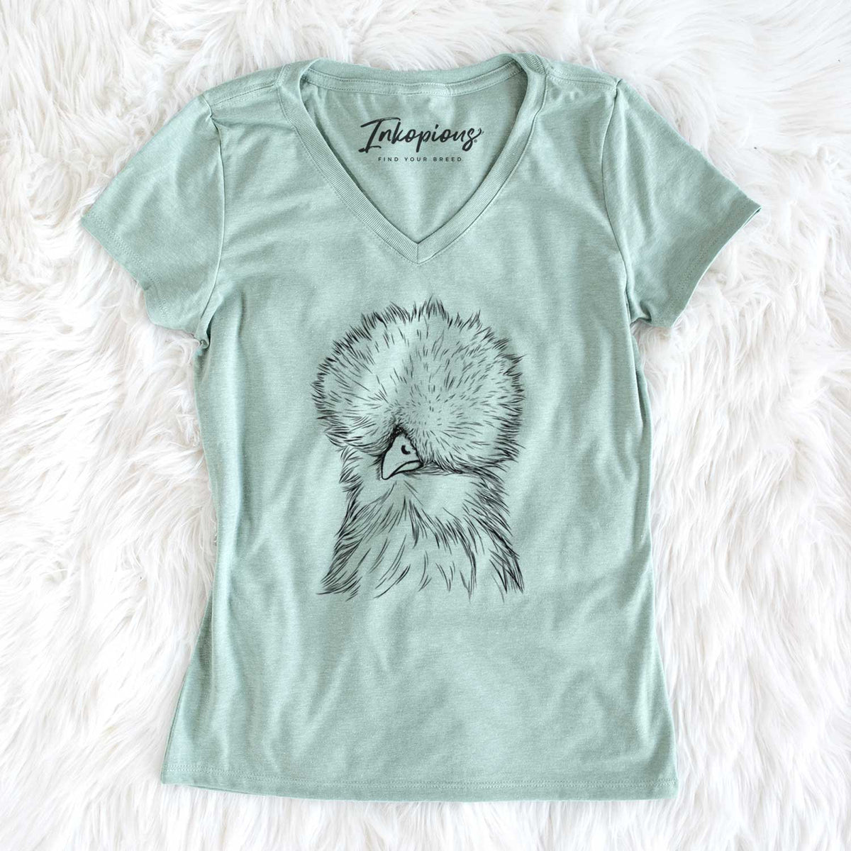 Bare Sally the Silkie Chicken - Women&#39;s V-neck Shirt