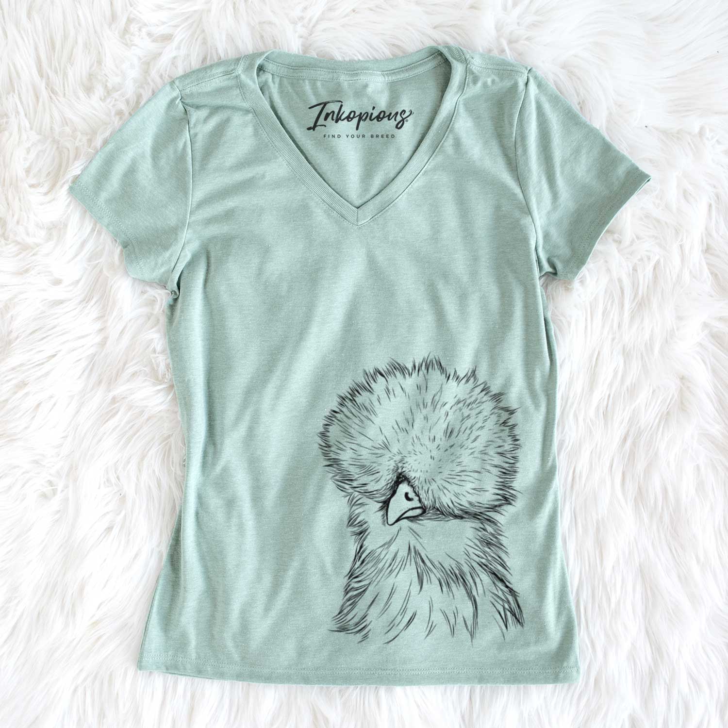 Bare Sally the Silkie Chicken - Women's V-neck Shirt