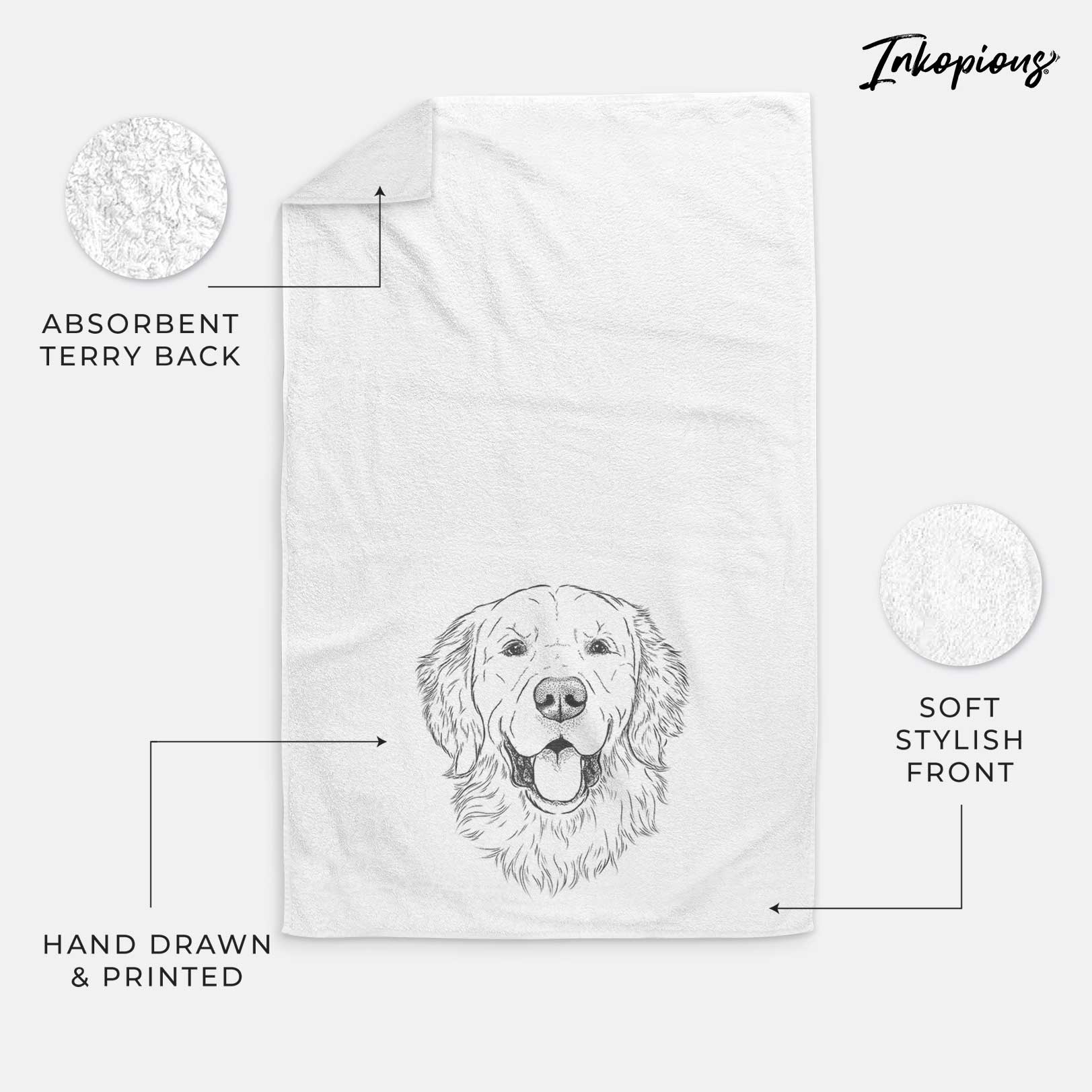 Sam the Golden Retriever Decorative Hand Towel