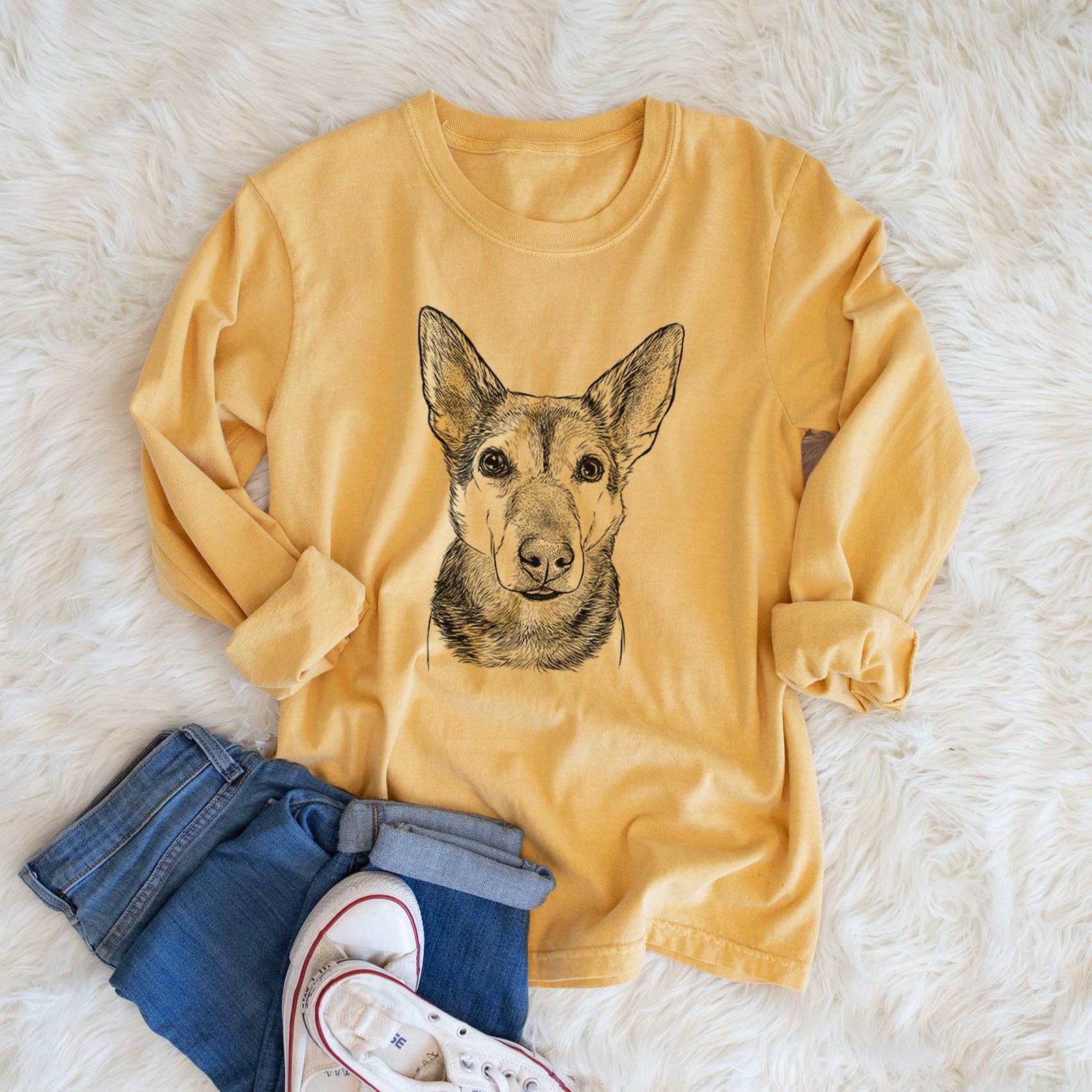 Bare Sammie the Mixed Breed - Heavyweight 100% Cotton Long Sleeve