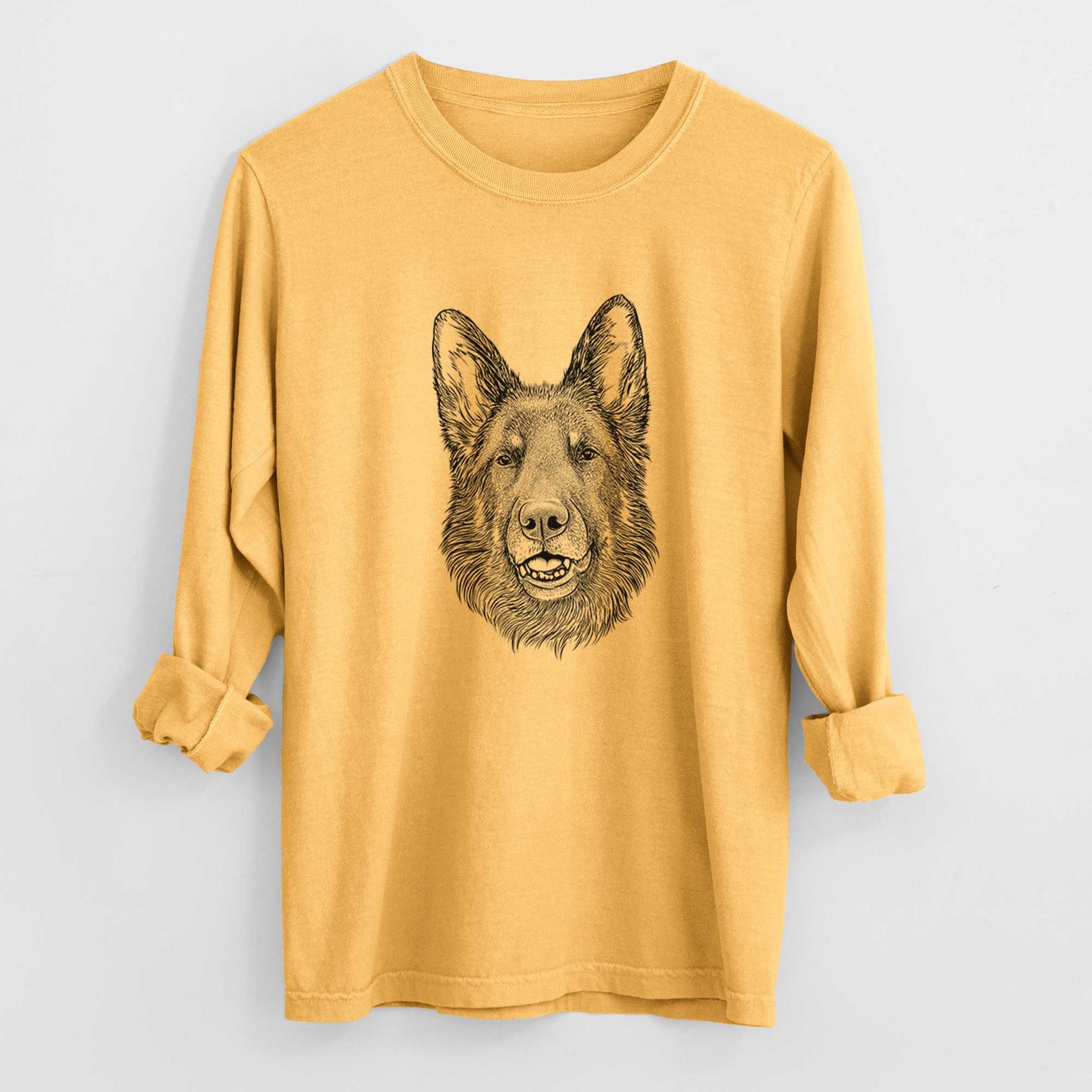 Bare Sammie the German Shepherd - Heavyweight 100% Cotton Long Sleeve