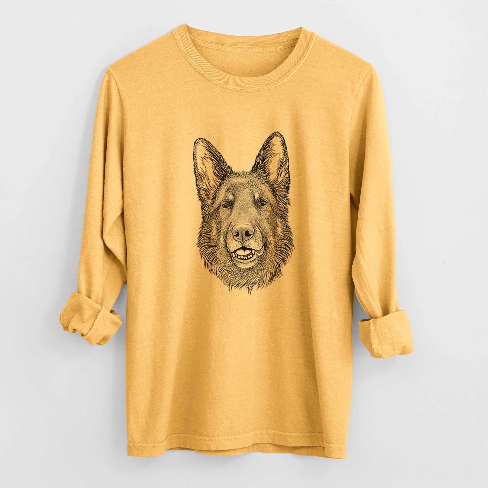 Bare Sammie the German Shepherd - Heavyweight 100% Cotton Long Sleeve