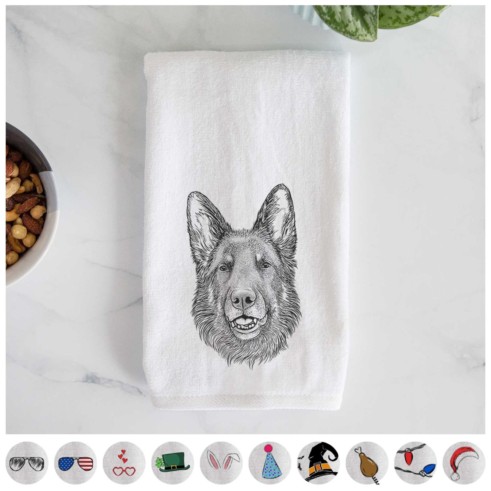 Sammie the German Shepherd Decorative Hand Towel