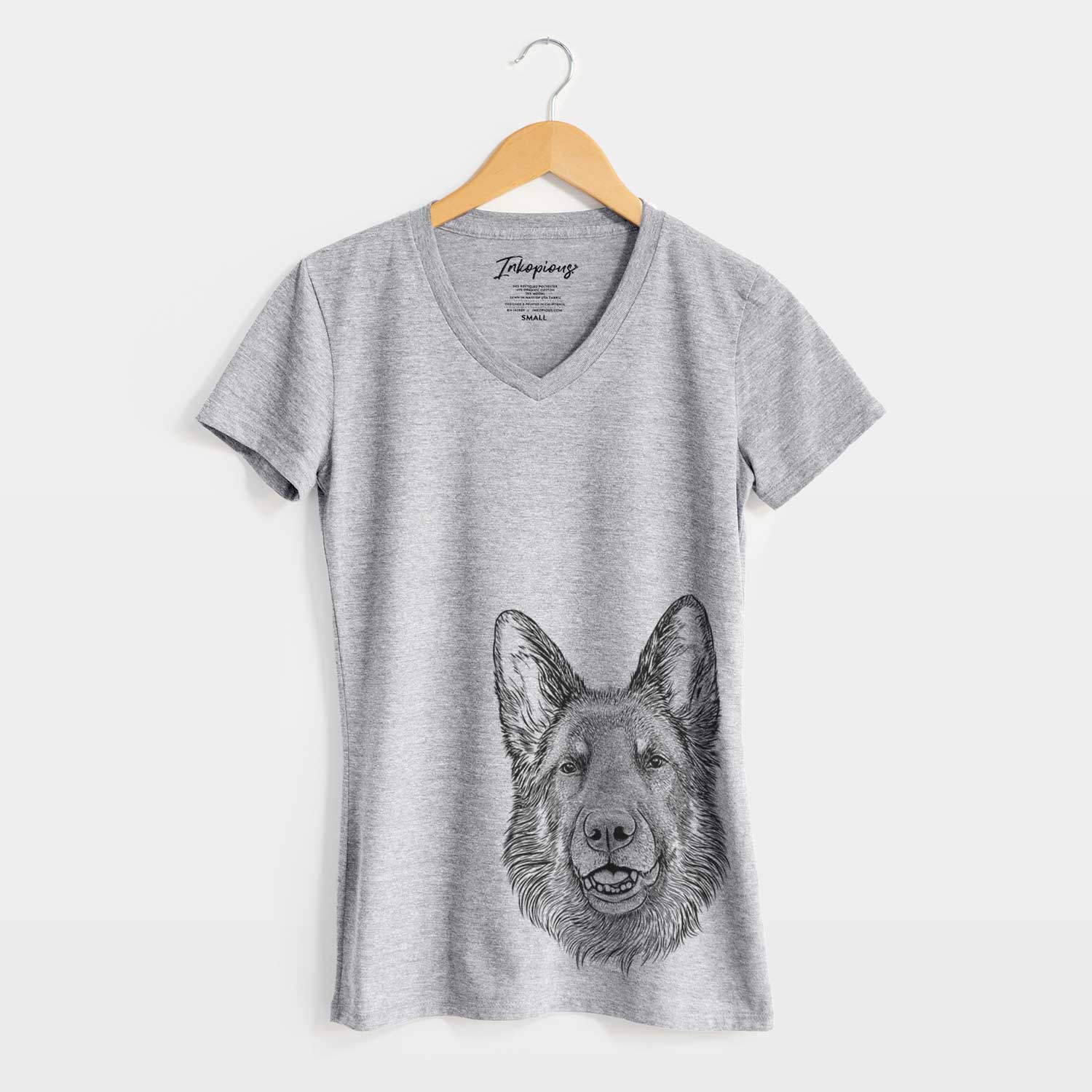 Bare Sammie the German Shepherd - Women's V-neck Shirt