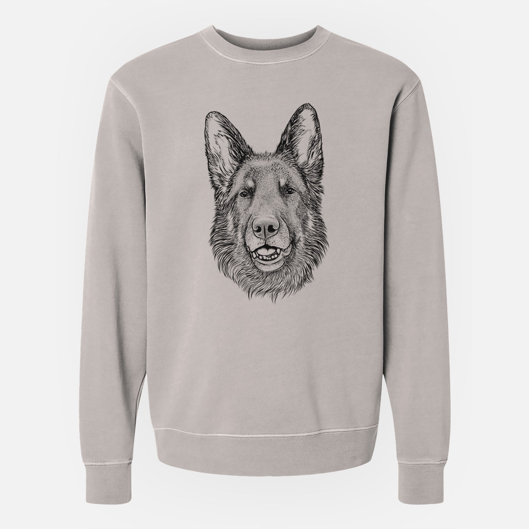 Bare Sammie the German Shepherd - Unisex Pigment Dyed Crew Sweatshirt