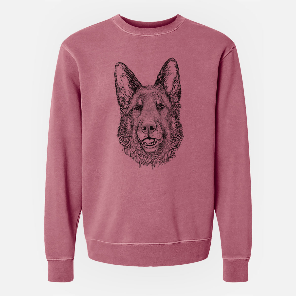 Bare Sammie the German Shepherd - Unisex Pigment Dyed Crew Sweatshirt
