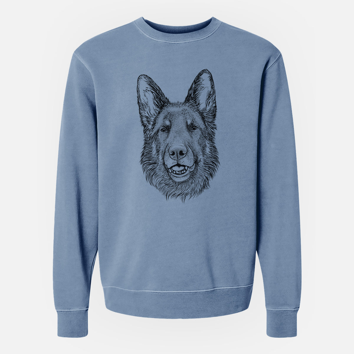 Bare Sammie the German Shepherd - Unisex Pigment Dyed Crew Sweatshirt