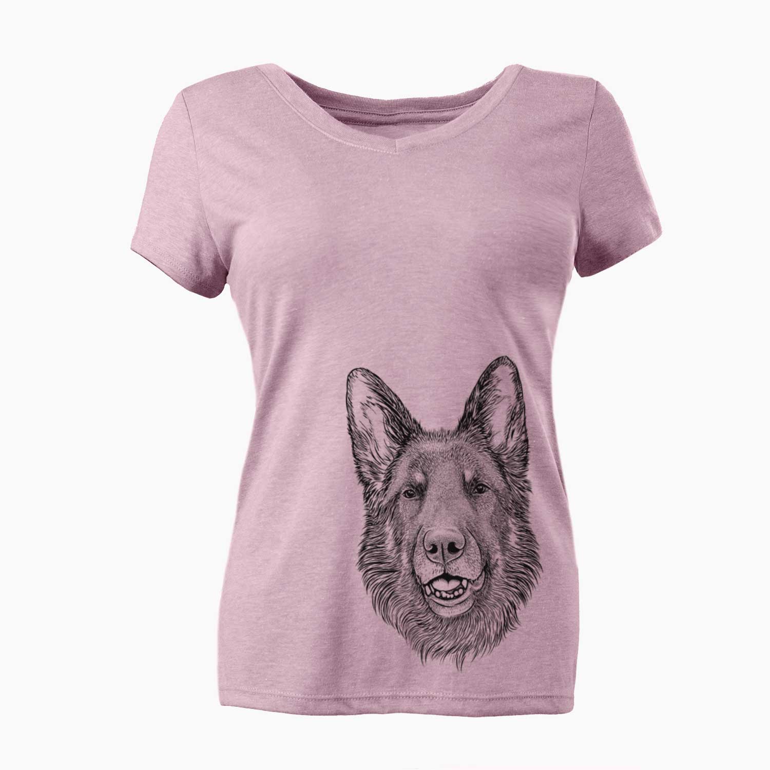 Bare Sammie the German Shepherd - Women's V-neck Shirt