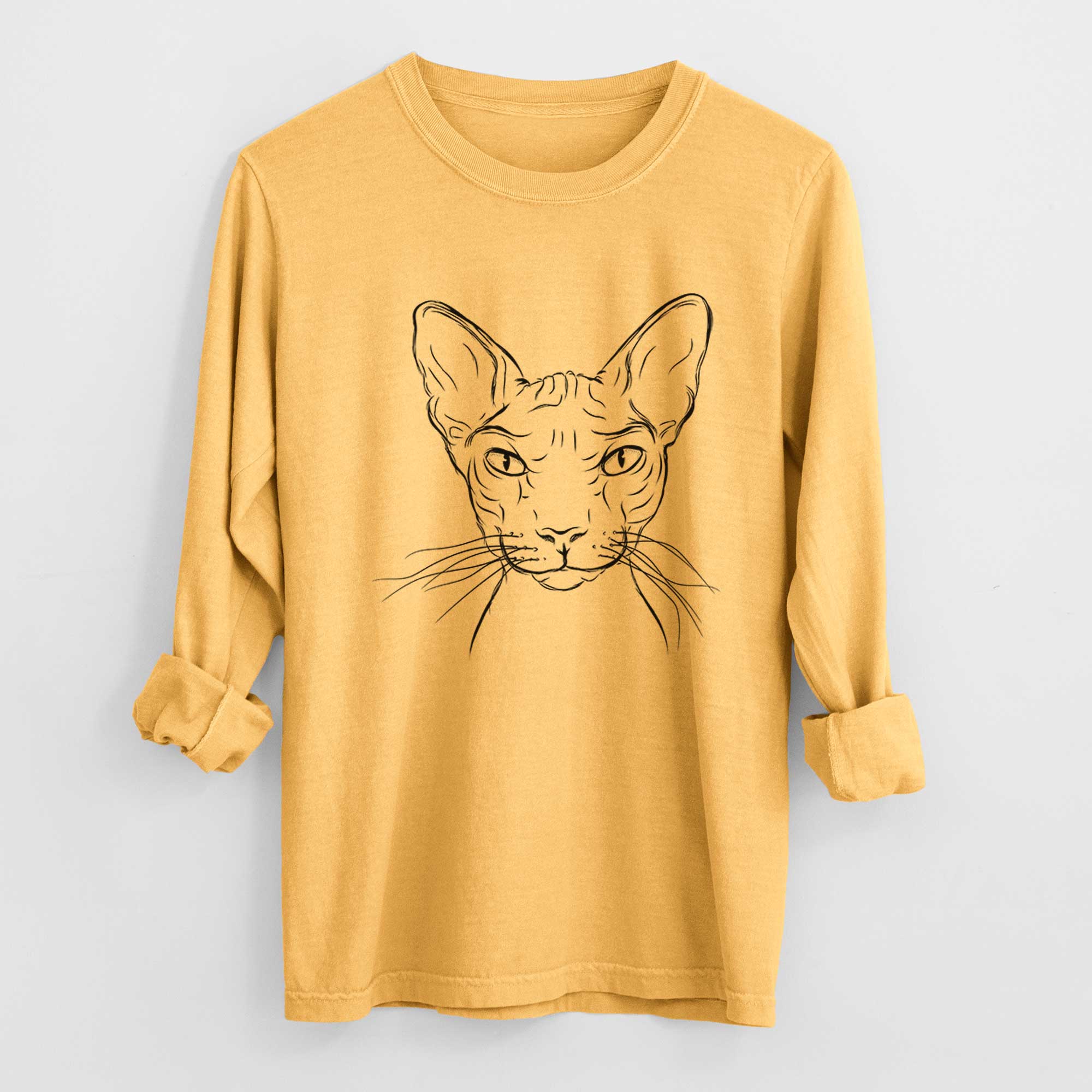 Bare Sammy the Spinx Cat - Heavyweight 100% Cotton Long Sleeve