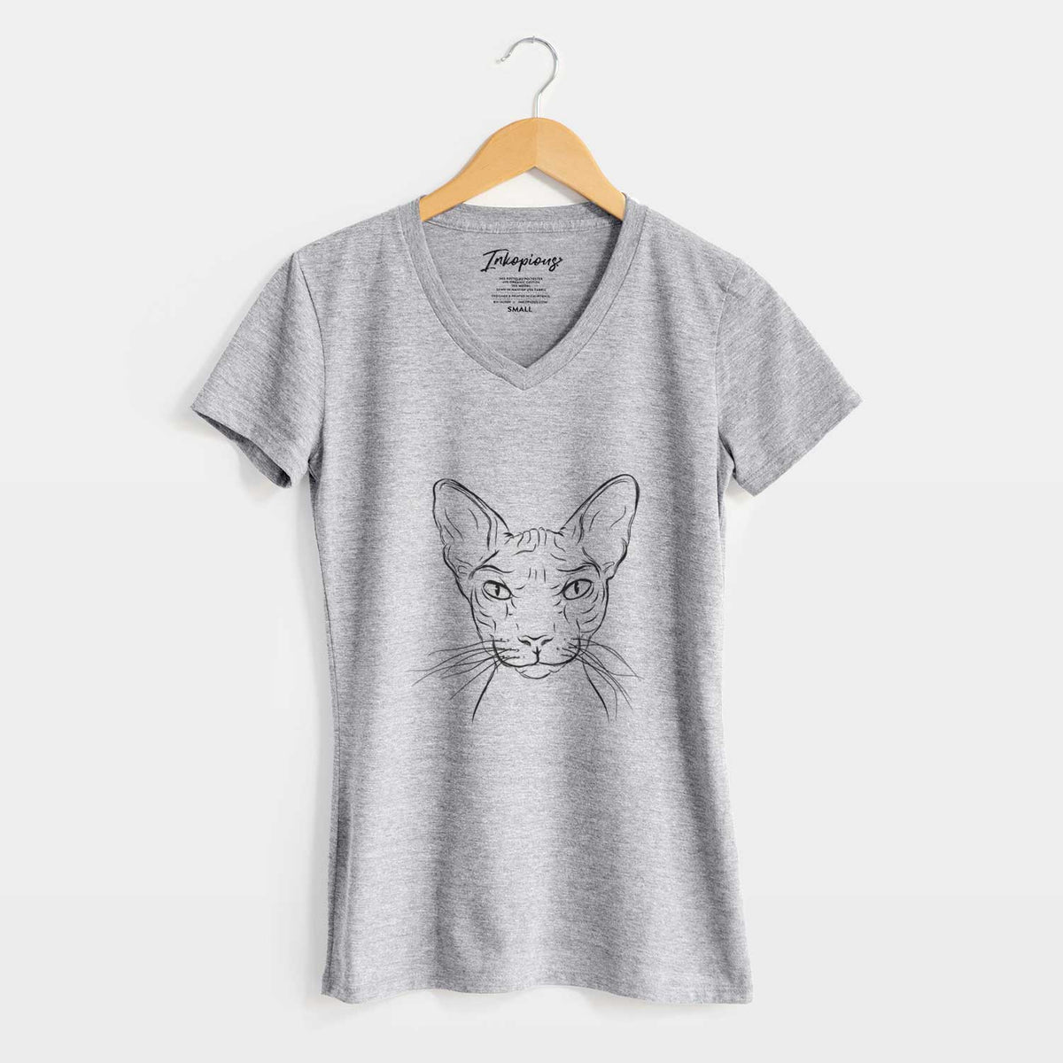 Bare Sammy the Spinx Cat - Women's V-neck Shirt