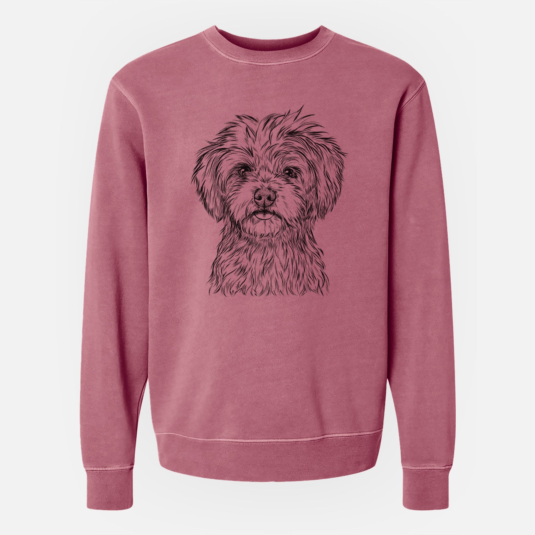 Bare Sammy the Shorkie - Unisex Pigment Dyed Crew Sweatshirt