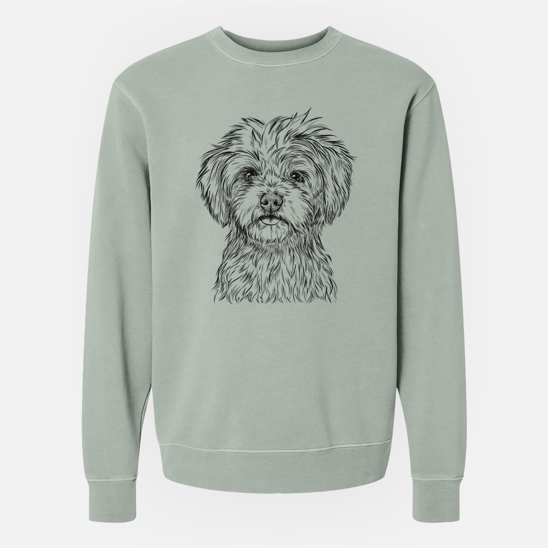 Bare Sammy the Shorkie - Unisex Pigment Dyed Crew Sweatshirt