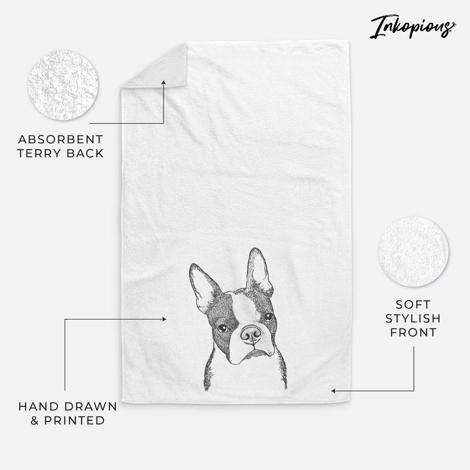 Samuel the Boston Terrier Decorative Hand Towel