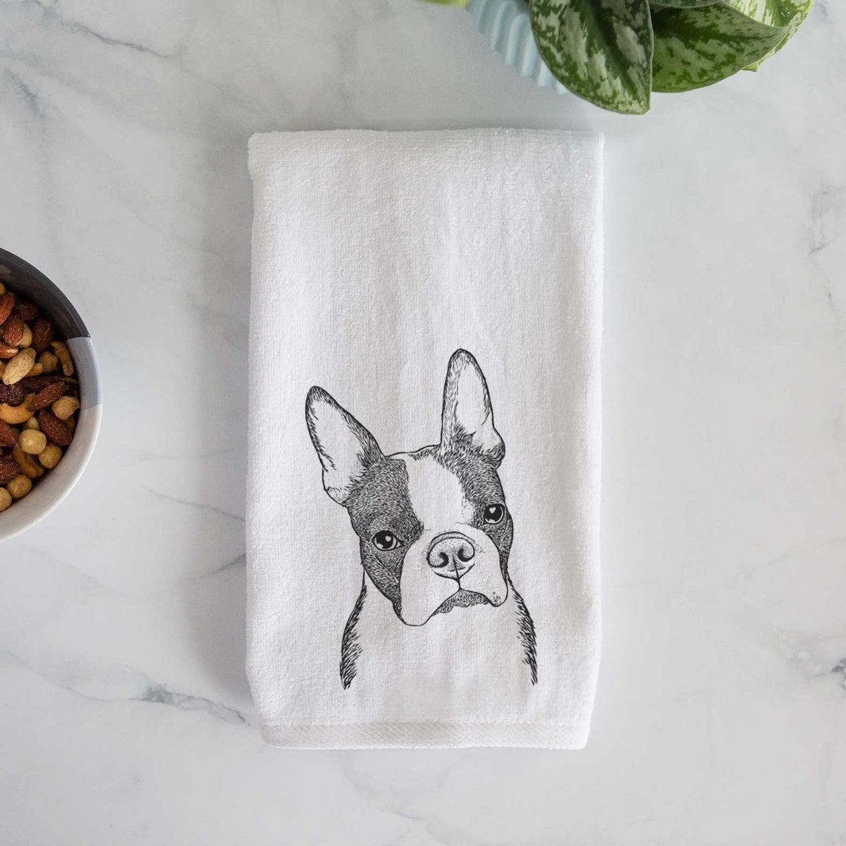 Samuel the Boston Terrier Decorative Hand Towel
