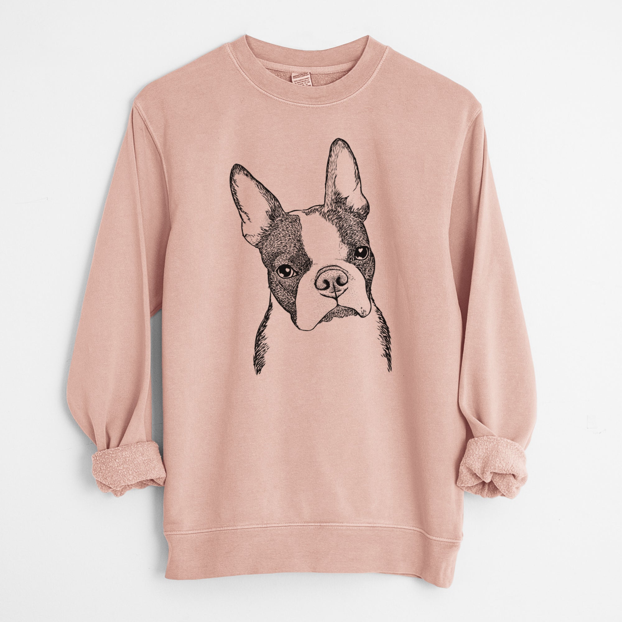 Bare Samuel the Boston Terrier - Unisex Pigment Dyed Crew Sweatshirt