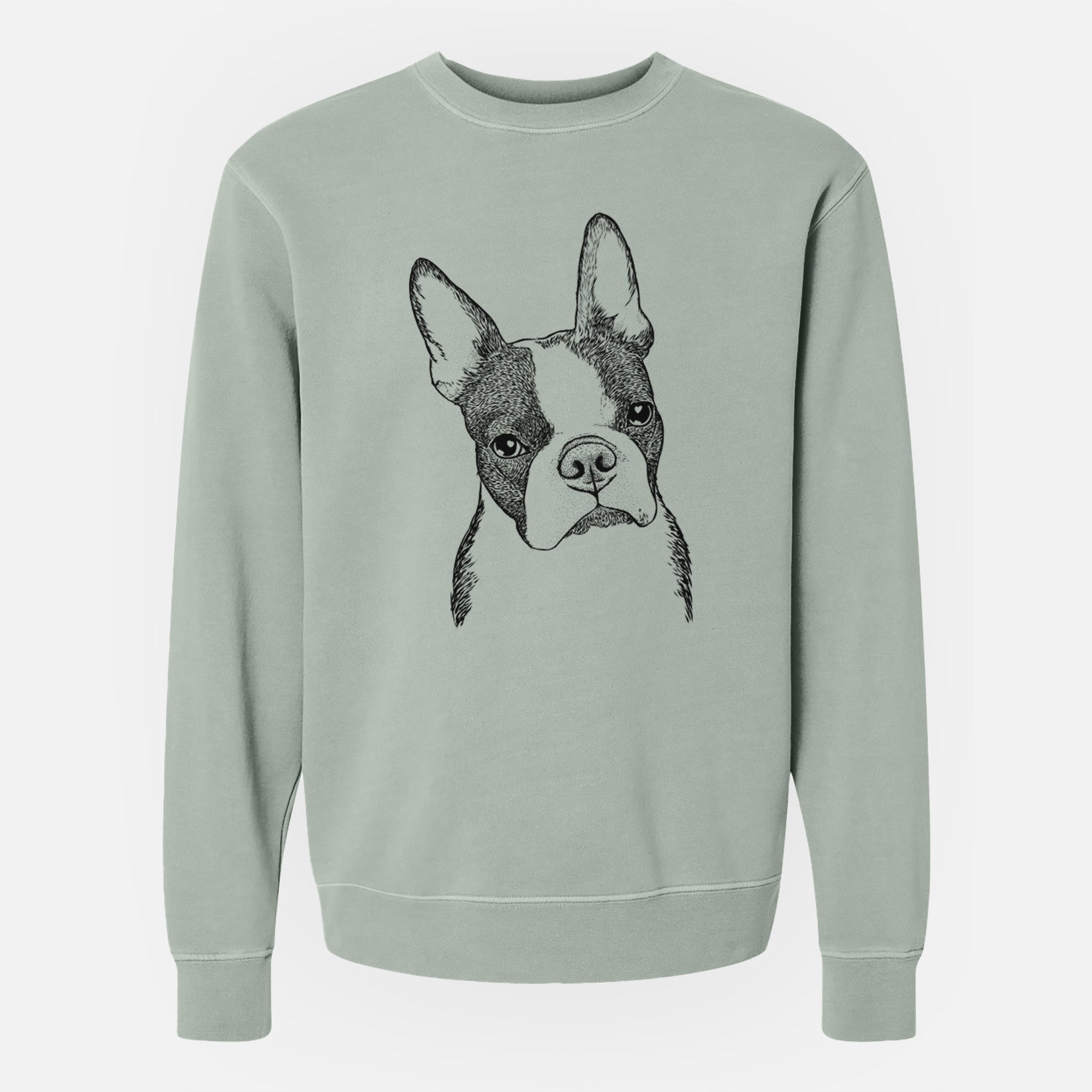 Bare Samuel the Boston Terrier - Unisex Pigment Dyed Crew Sweatshirt