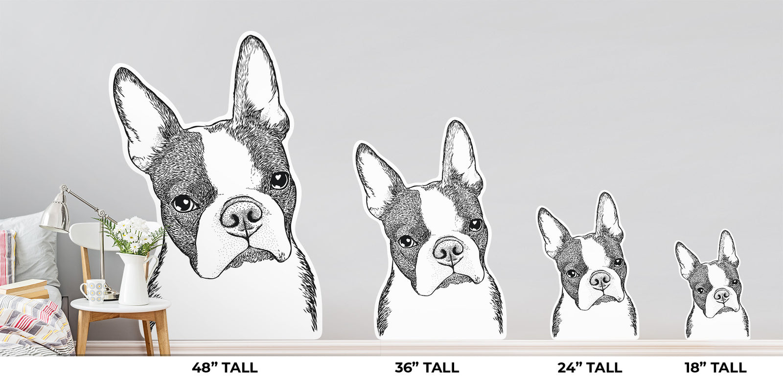 Samuel the Boston Terrier - Wall Decal