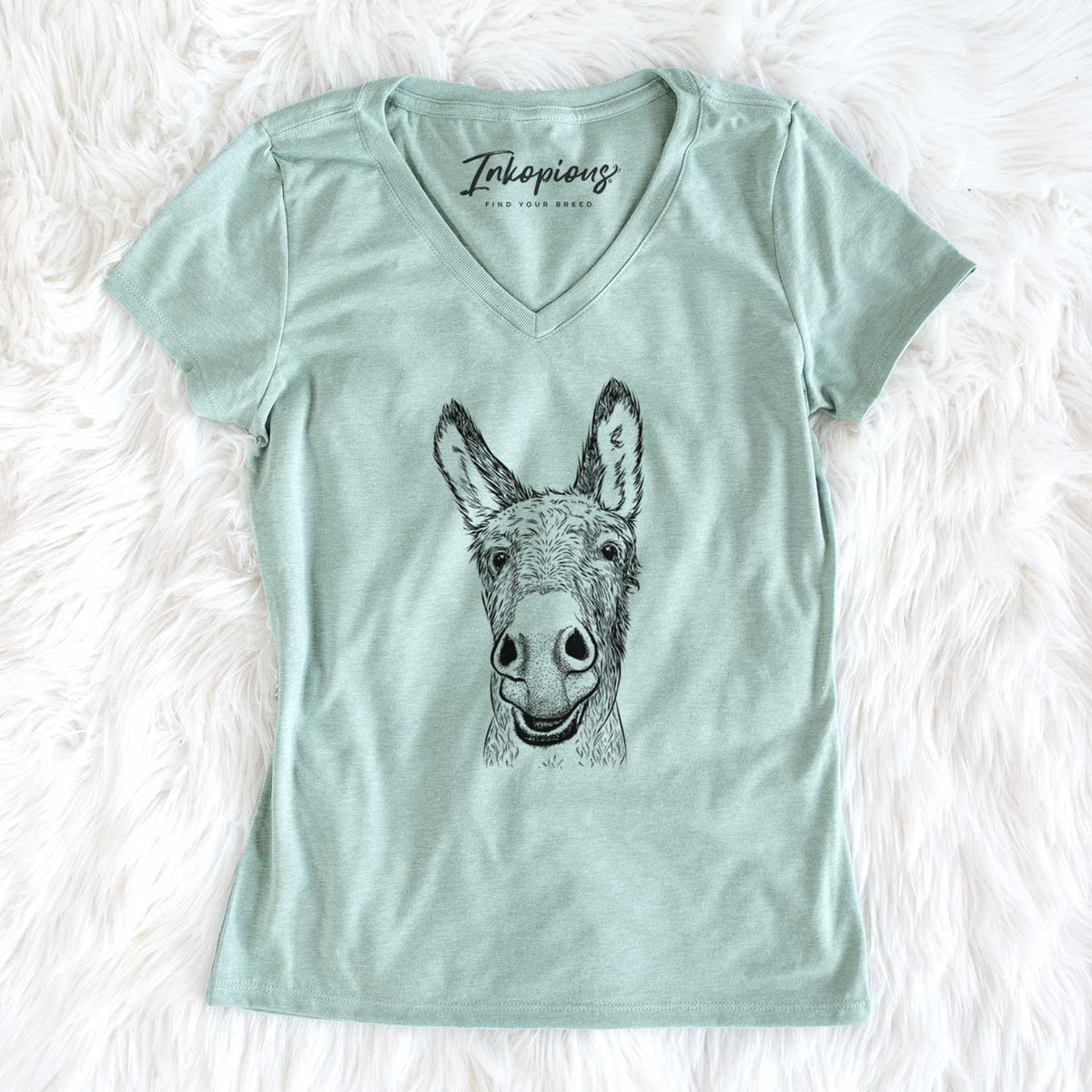 Bare Samule the Donkey - Women&#39;s V-neck Shirt