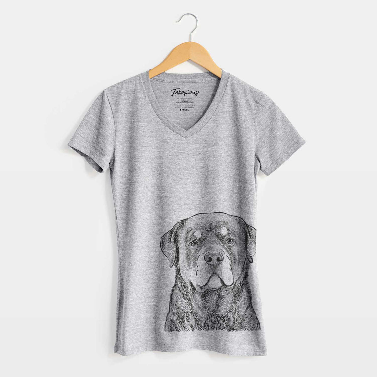 Bare Sarge the Rottweiler - Women's V-neck Shirt