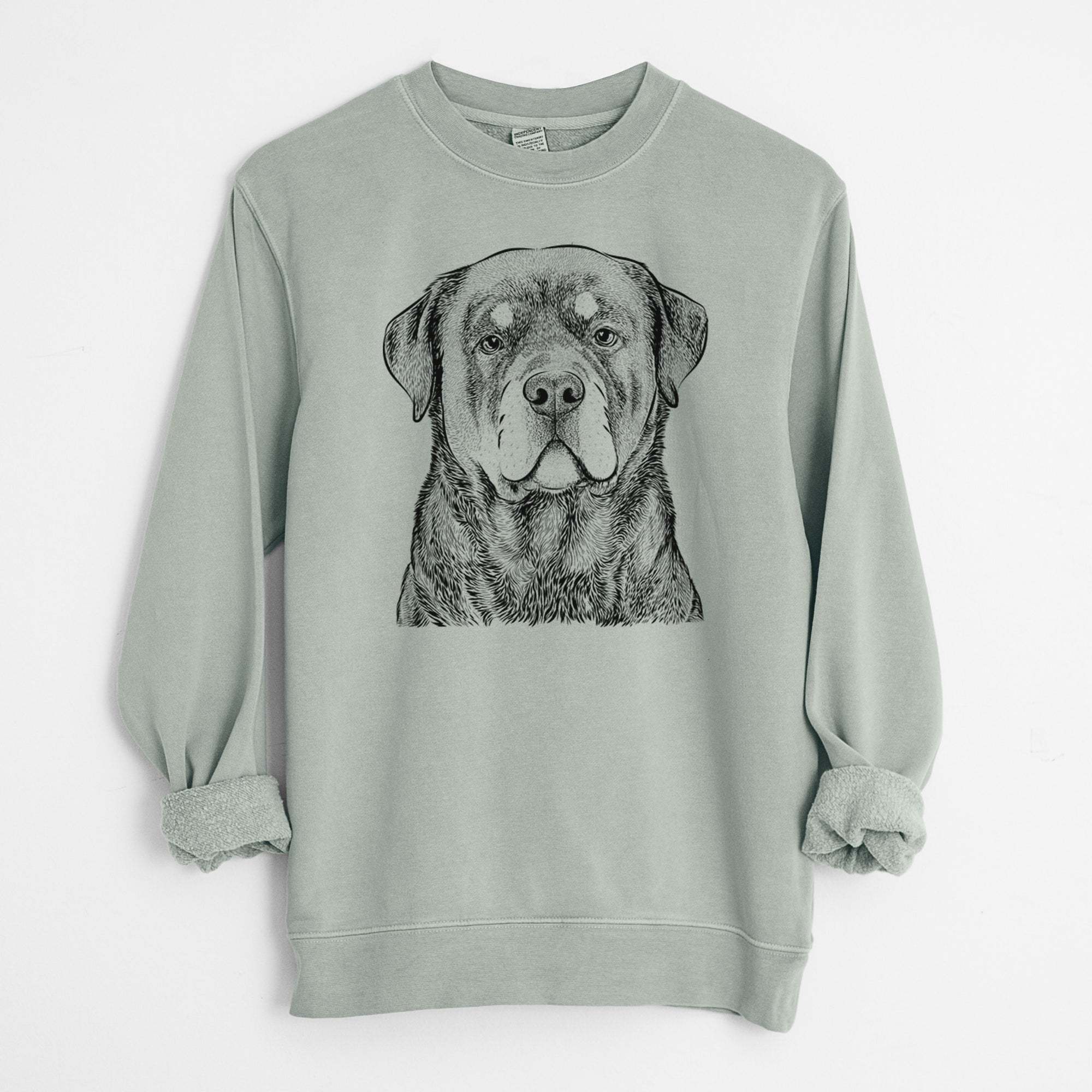 Bare Sarge the Rottweiler - Unisex Pigment Dyed Crew Sweatshirt