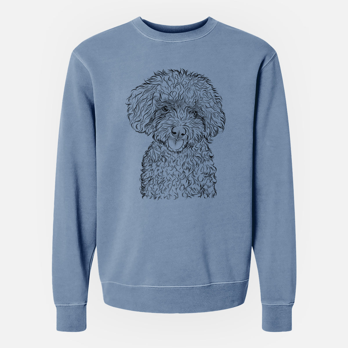 Bare Satsu the Micro Teacup Poodle - Unisex Pigment Dyed Crew Sweatshirt