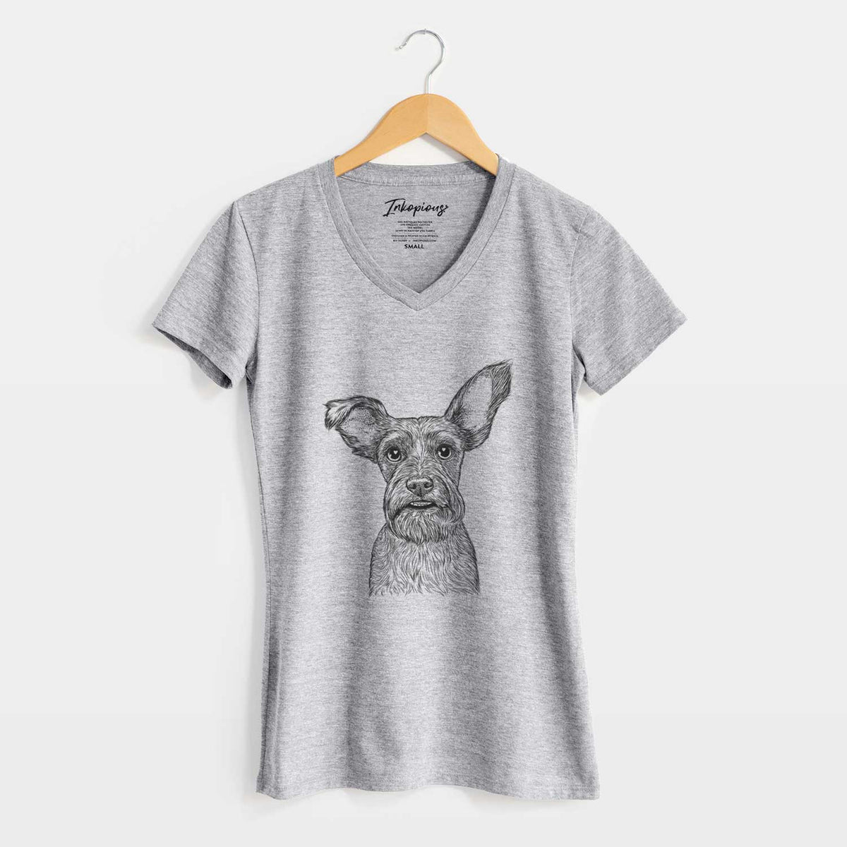 Bare Sawyer the Snorkie - Women's V-neck Shirt