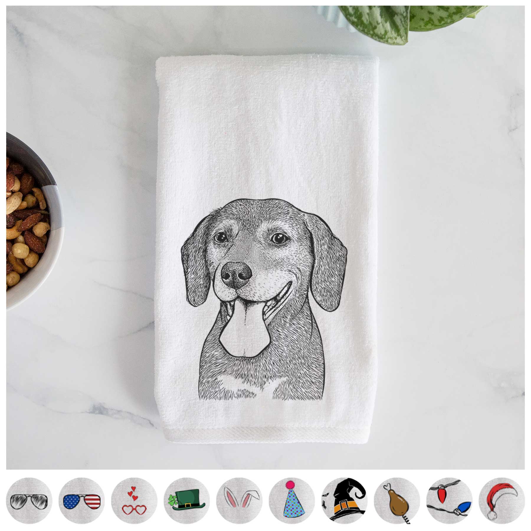 Scarlett the Beagle Decorative Hand Towel