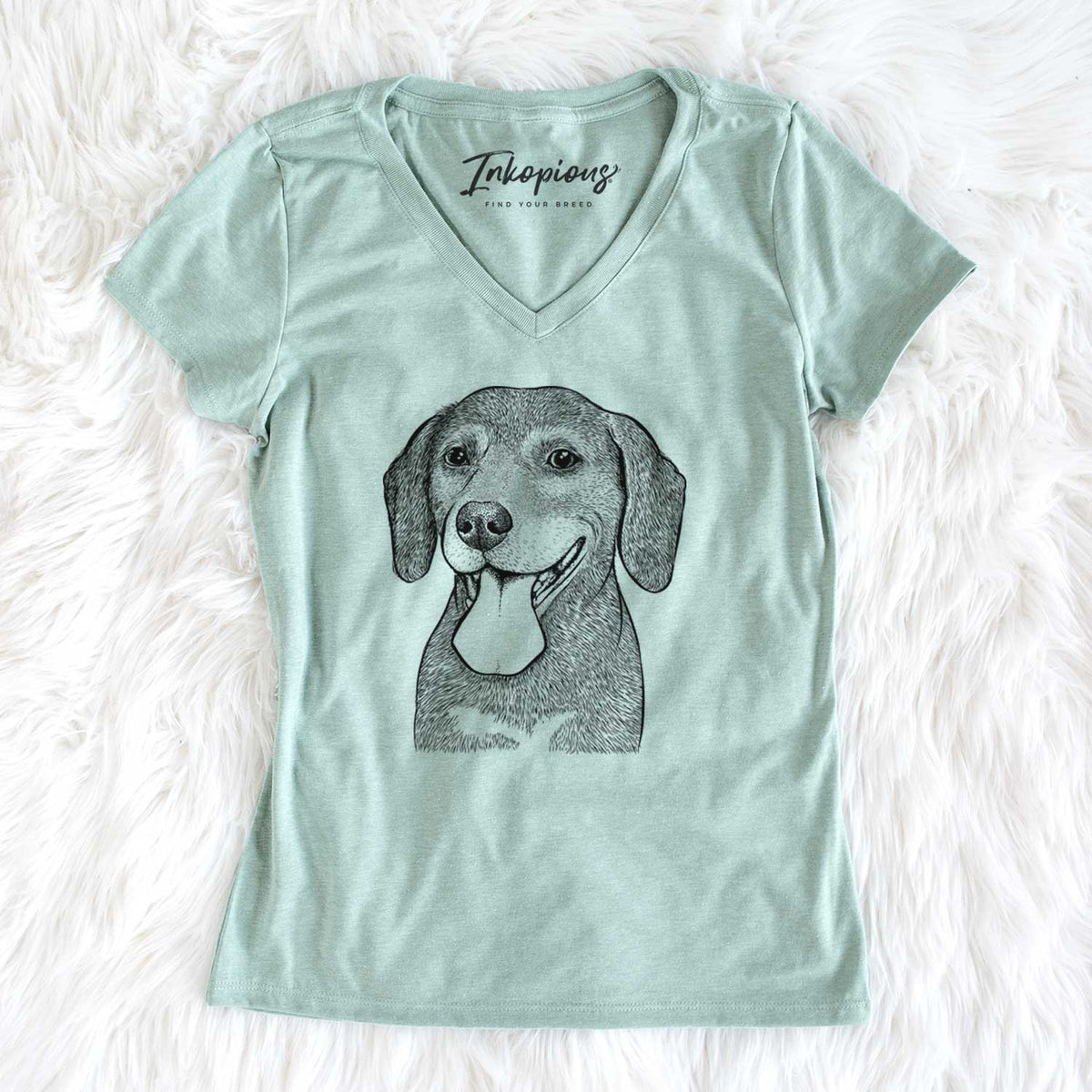 Bare Scarlett the Beagle - Women&#39;s V-neck Shirt