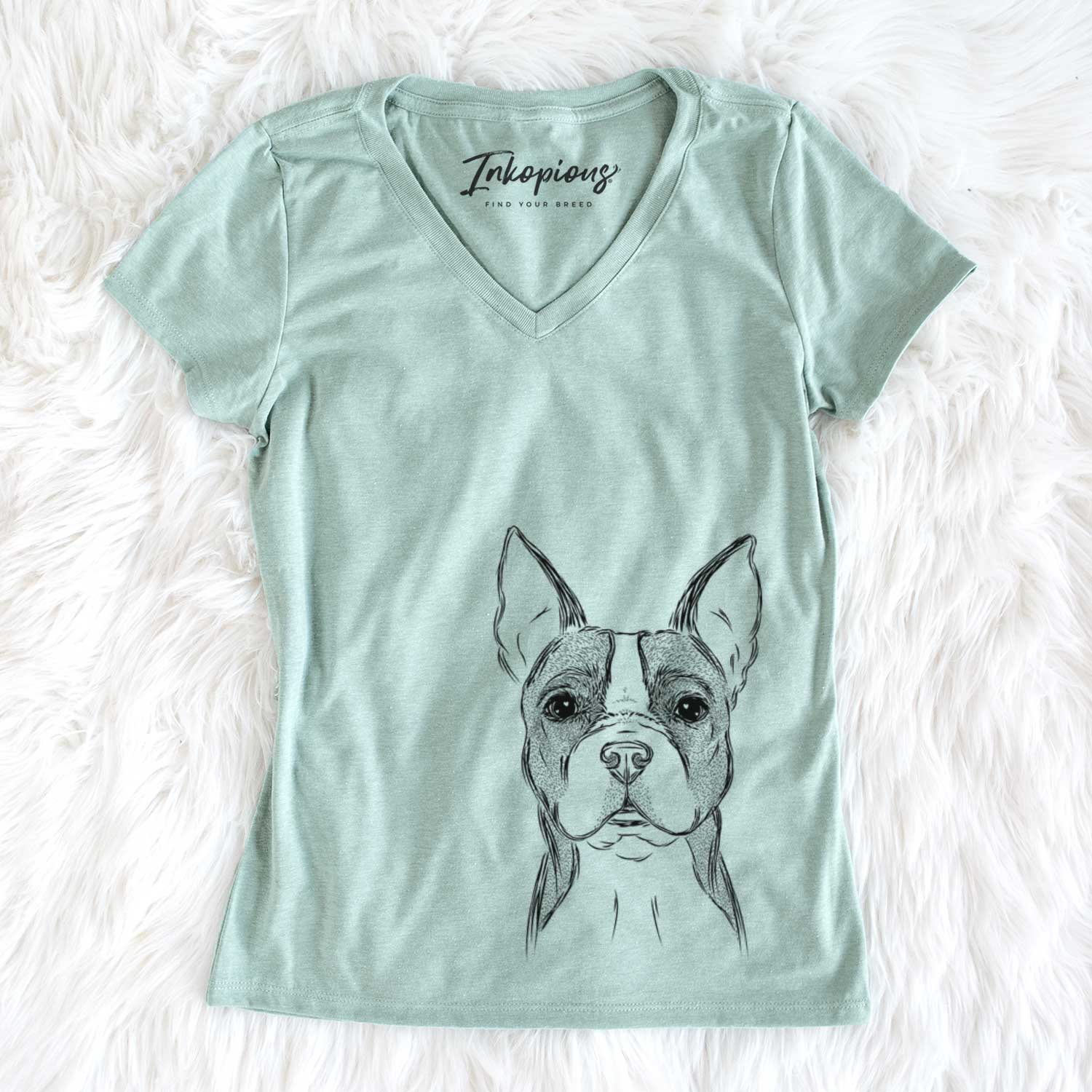 Bare Scout the Boston Terrier - Women's V-neck Shirt