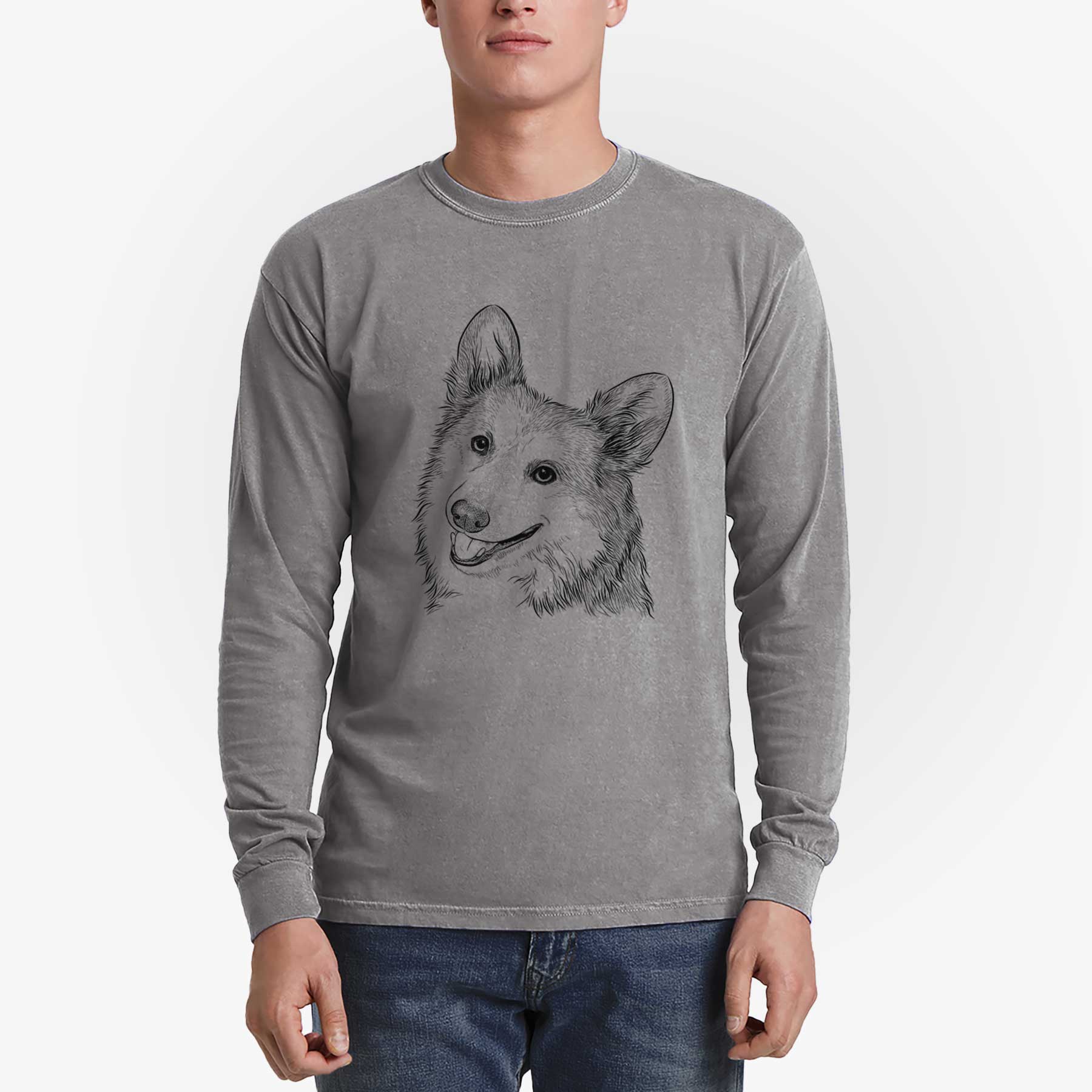 Bare Scout the Pembroke Welsh Corgi - Heavyweight 100% Cotton Long Sleeve