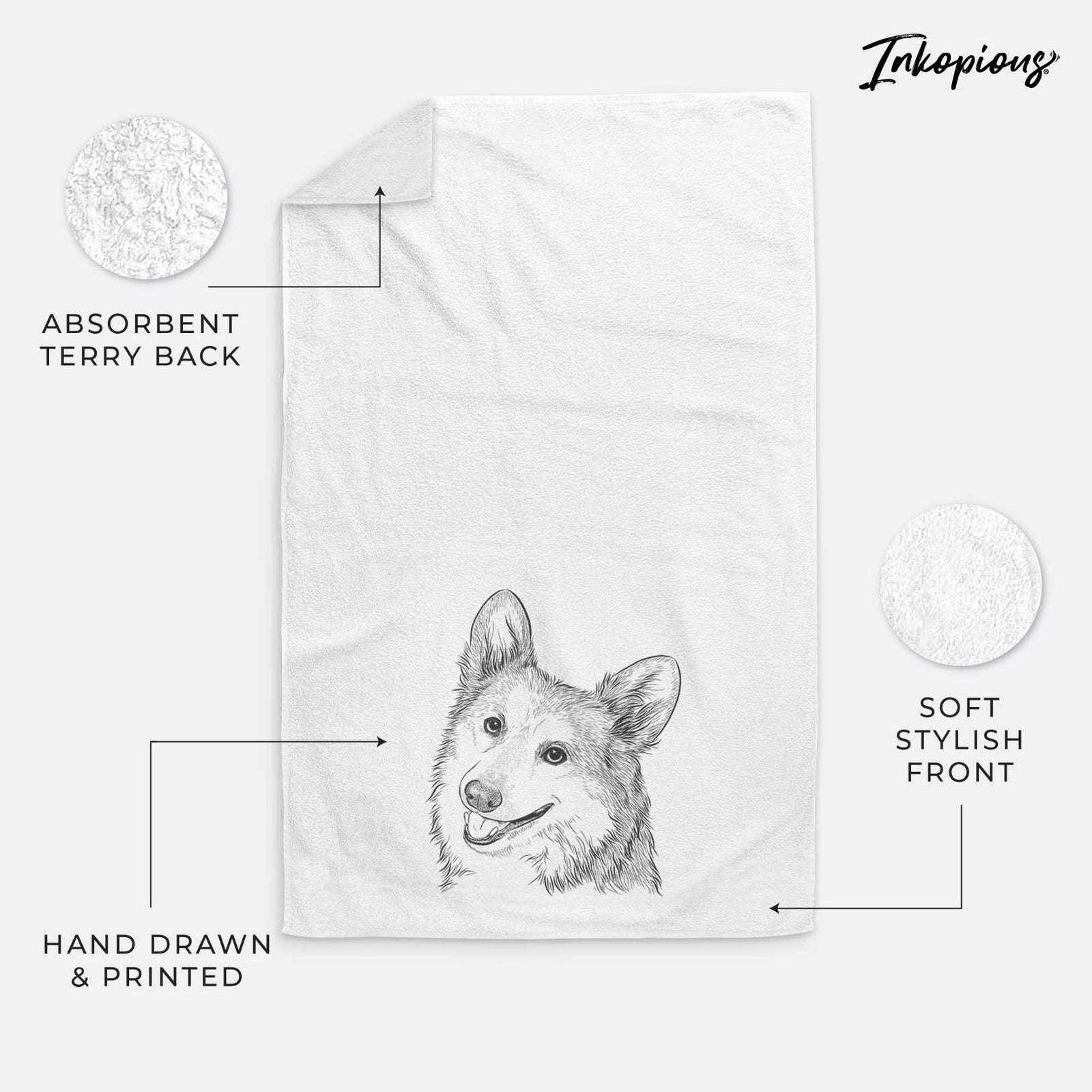Scout the Pembroke Welsh Corgi Decorative Hand Towel