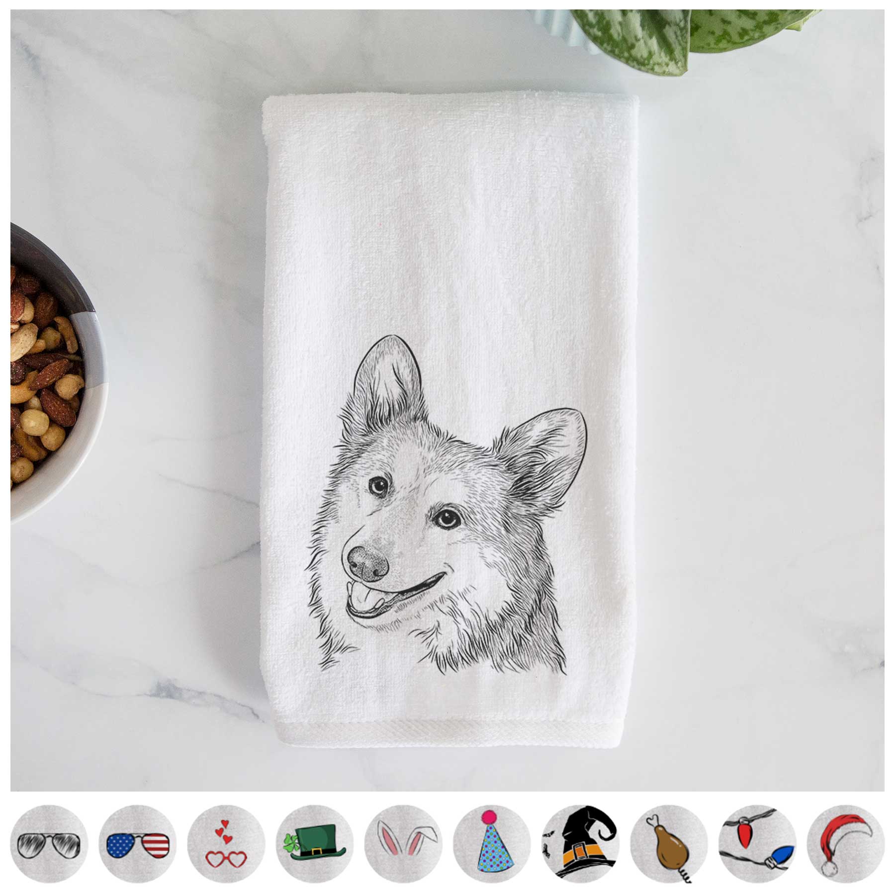 Scout the Pembroke Welsh Corgi Decorative Hand Towel