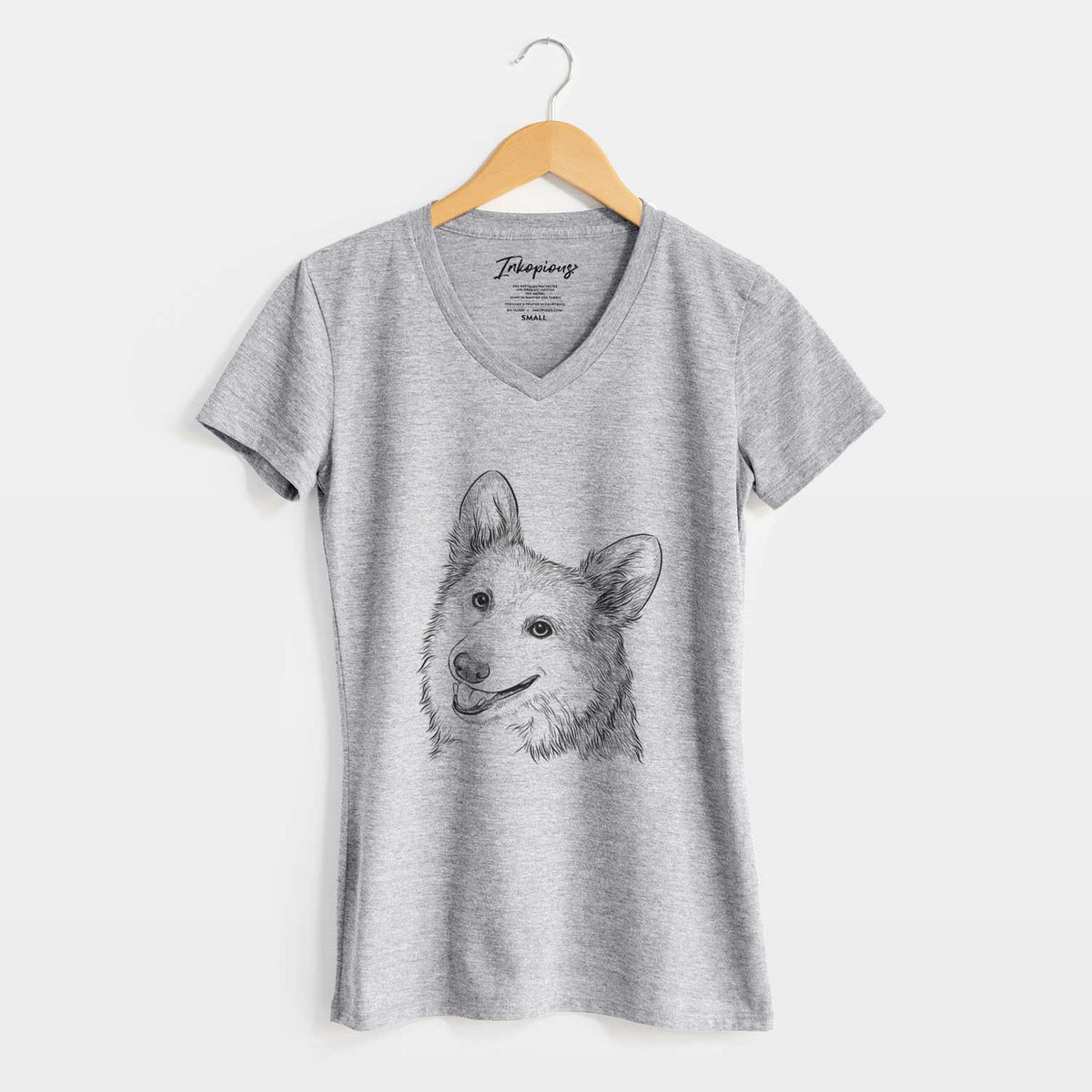 Bare Scout the Pembroke Welsh Corgi - Women's V-neck Shirt