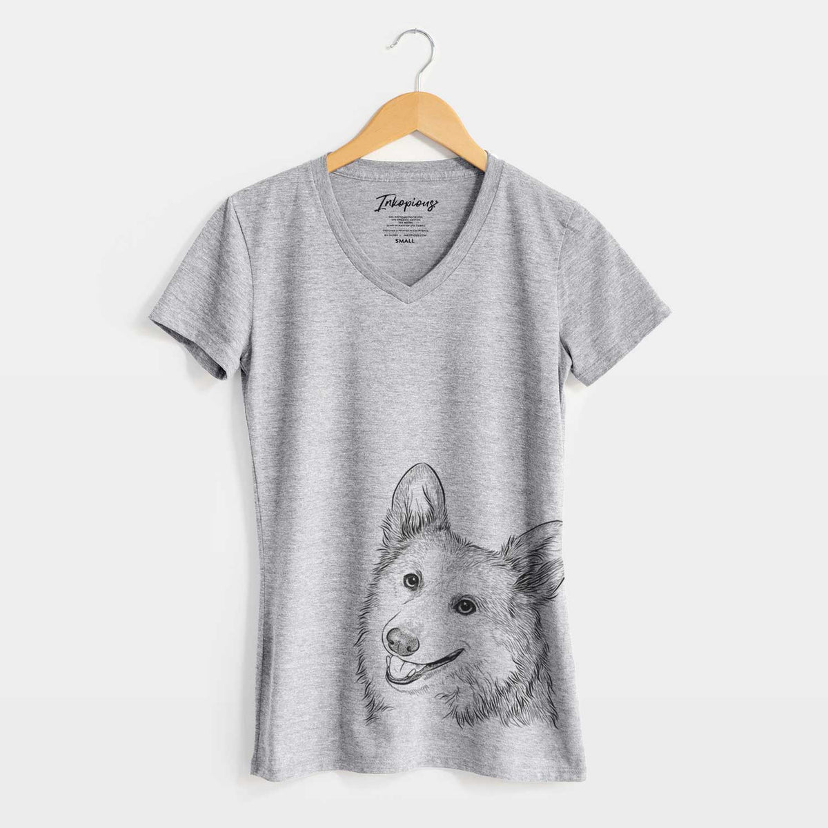 Bare Scout the Pembroke Welsh Corgi - Women's V-neck Shirt