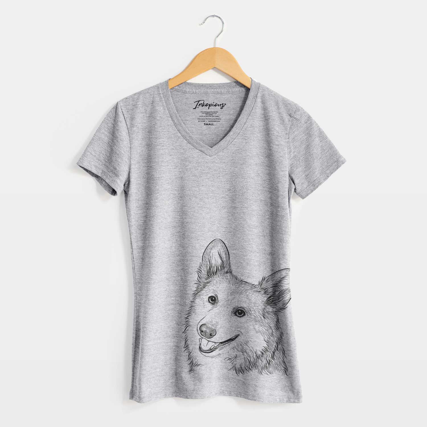 Bare Scout the Pembroke Welsh Corgi - Women's V-neck Shirt
