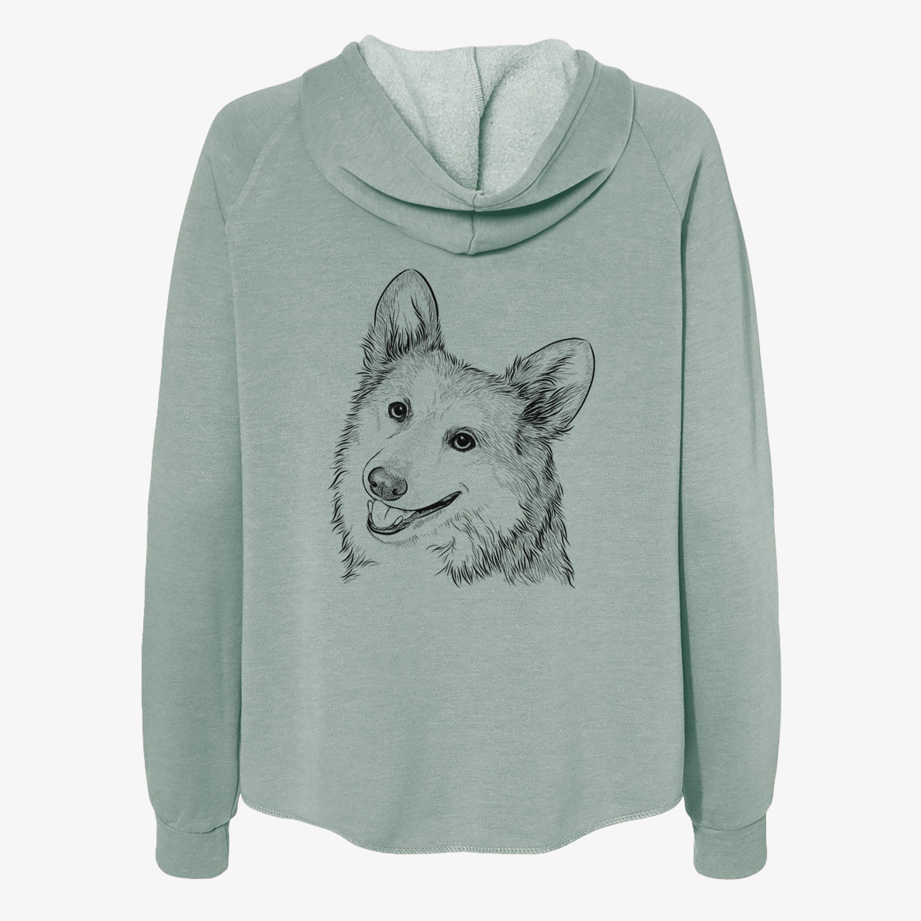 Scout the Pembroke Welsh Corgi - Women's Cali Wave Zip-Up Sweatshirt