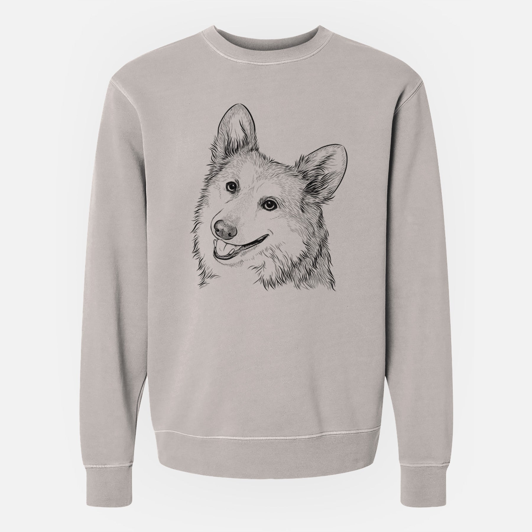 Bare Scout the Pembroke Welsh Corgi - Unisex Pigment Dyed Crew Sweatshirt