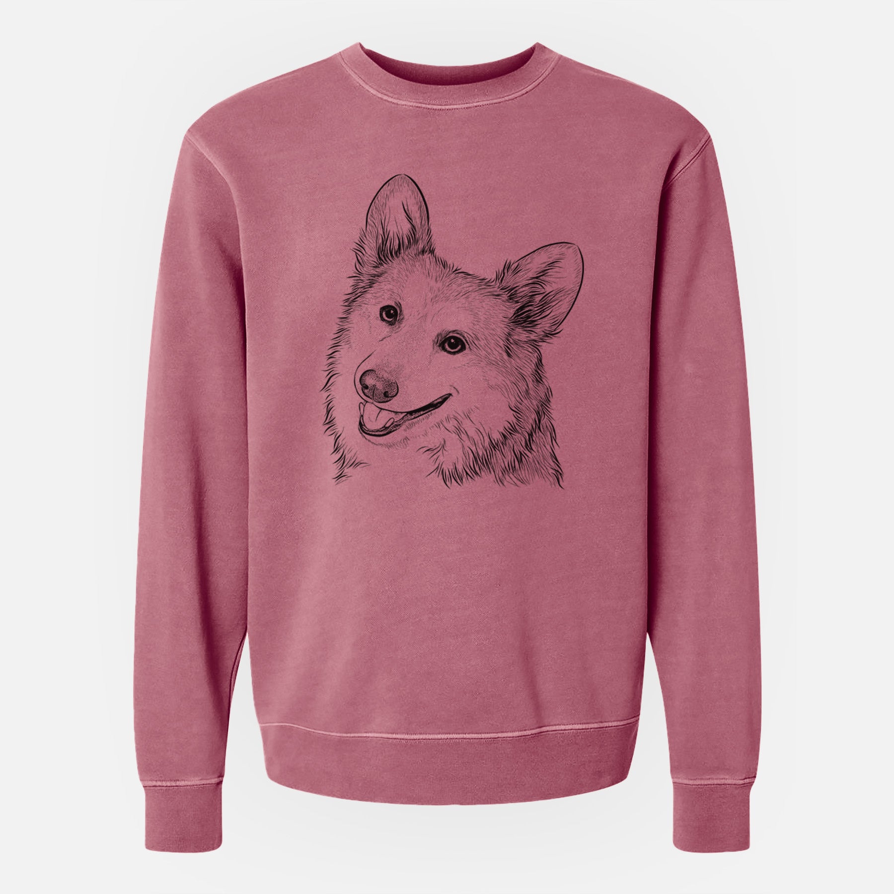 Bare Scout the Pembroke Welsh Corgi - Unisex Pigment Dyed Crew Sweatshirt