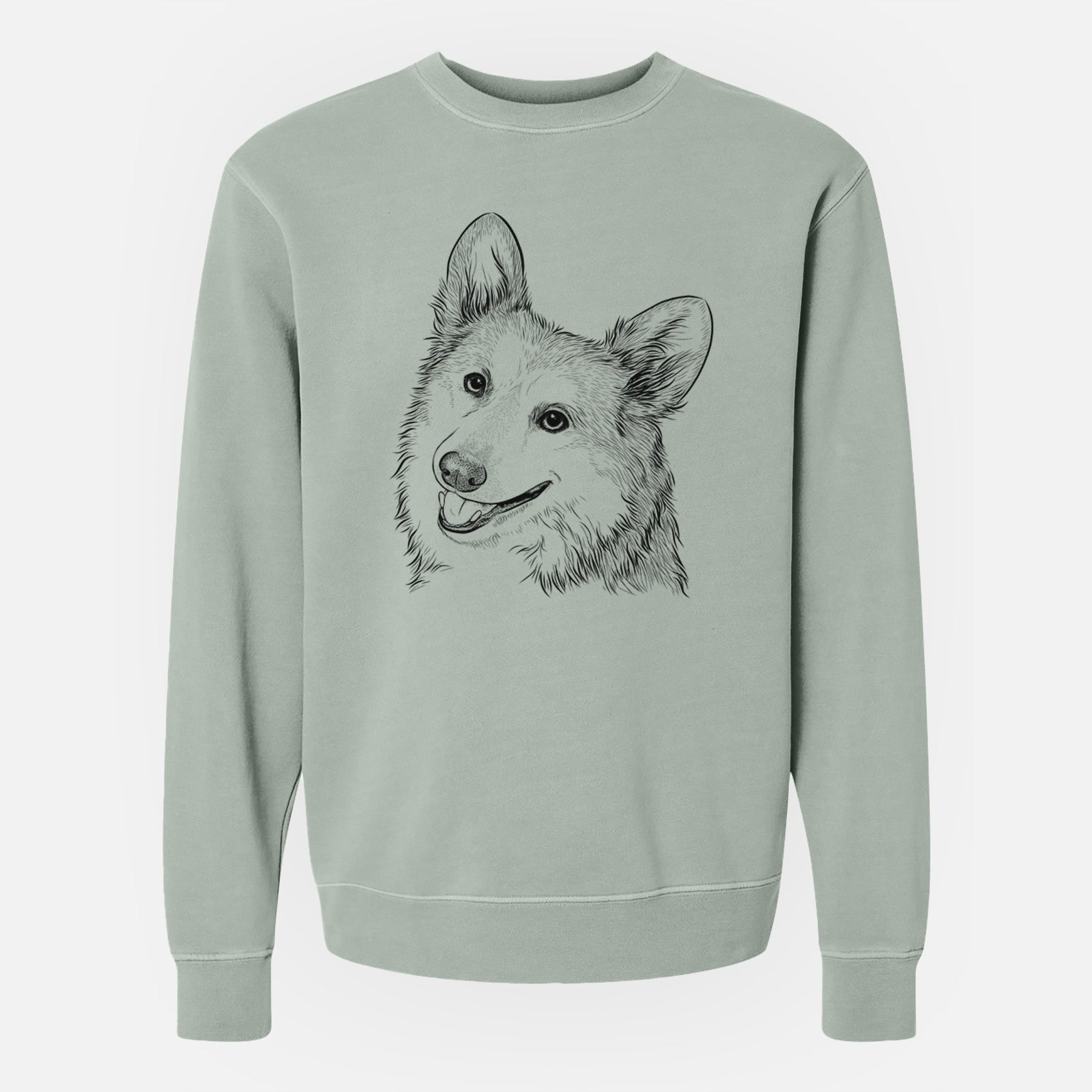 Bare Scout the Pembroke Welsh Corgi - Unisex Pigment Dyed Crew Sweatshirt