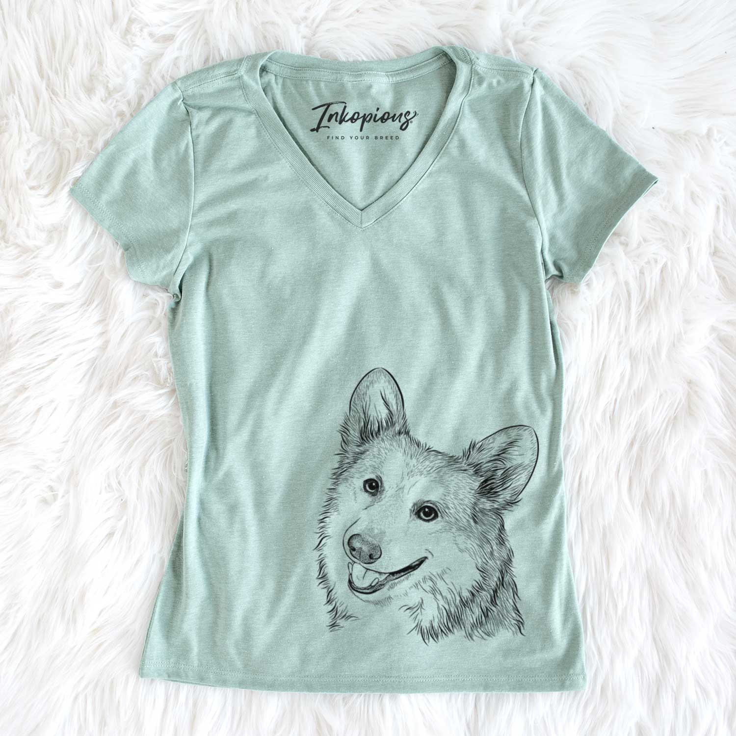 Scout the Pembroke Welsh Corgi - Women's V-neck Shirt