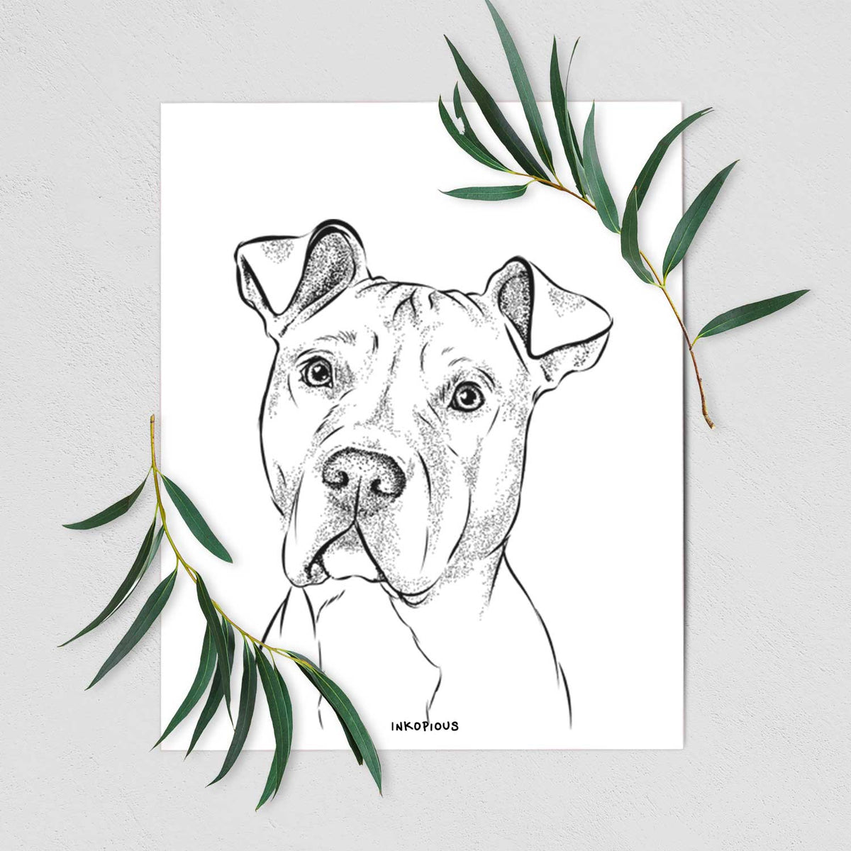Scraps the American Staffordshire Mix Art Print