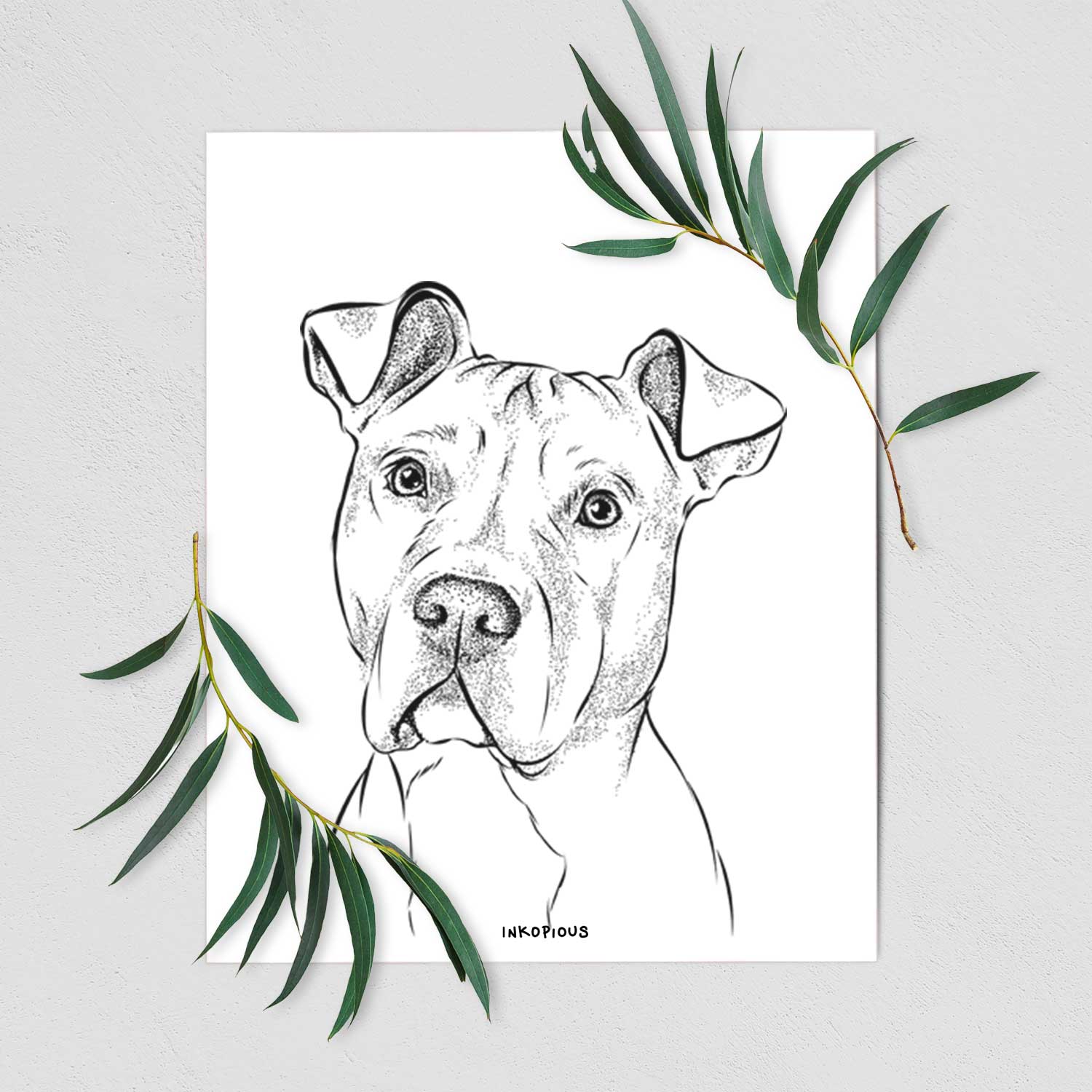 Scraps the American Staffordshire Mix Art Print