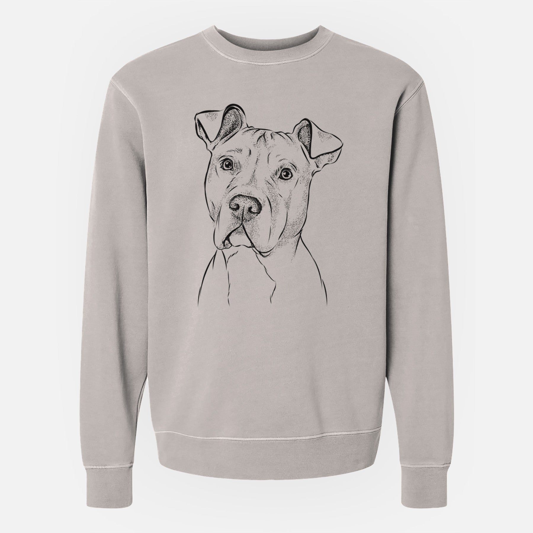 Bare Scraps the American Staffordshire Mix - Unisex Pigment Dyed Crew Sweatshirt