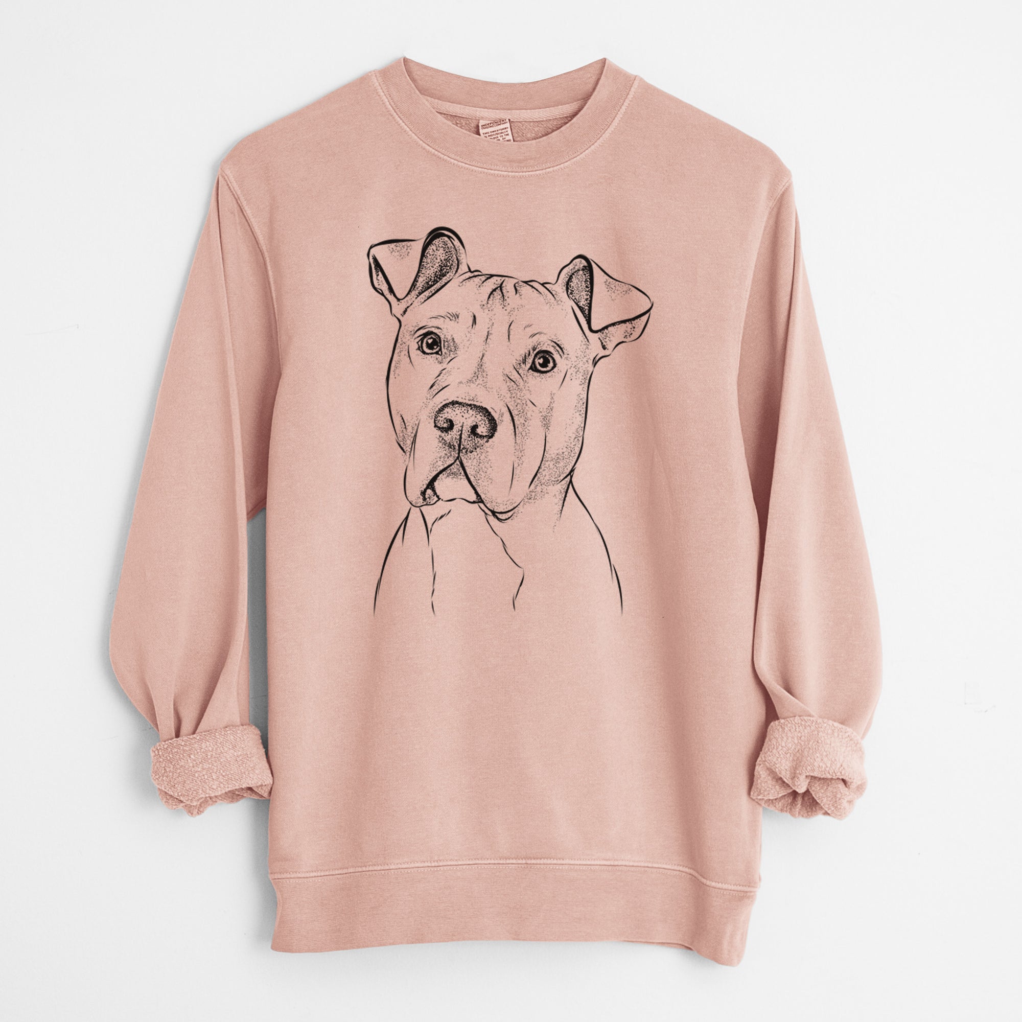 Bare Scraps the American Staffordshire Mix - Unisex Pigment Dyed Crew Sweatshirt