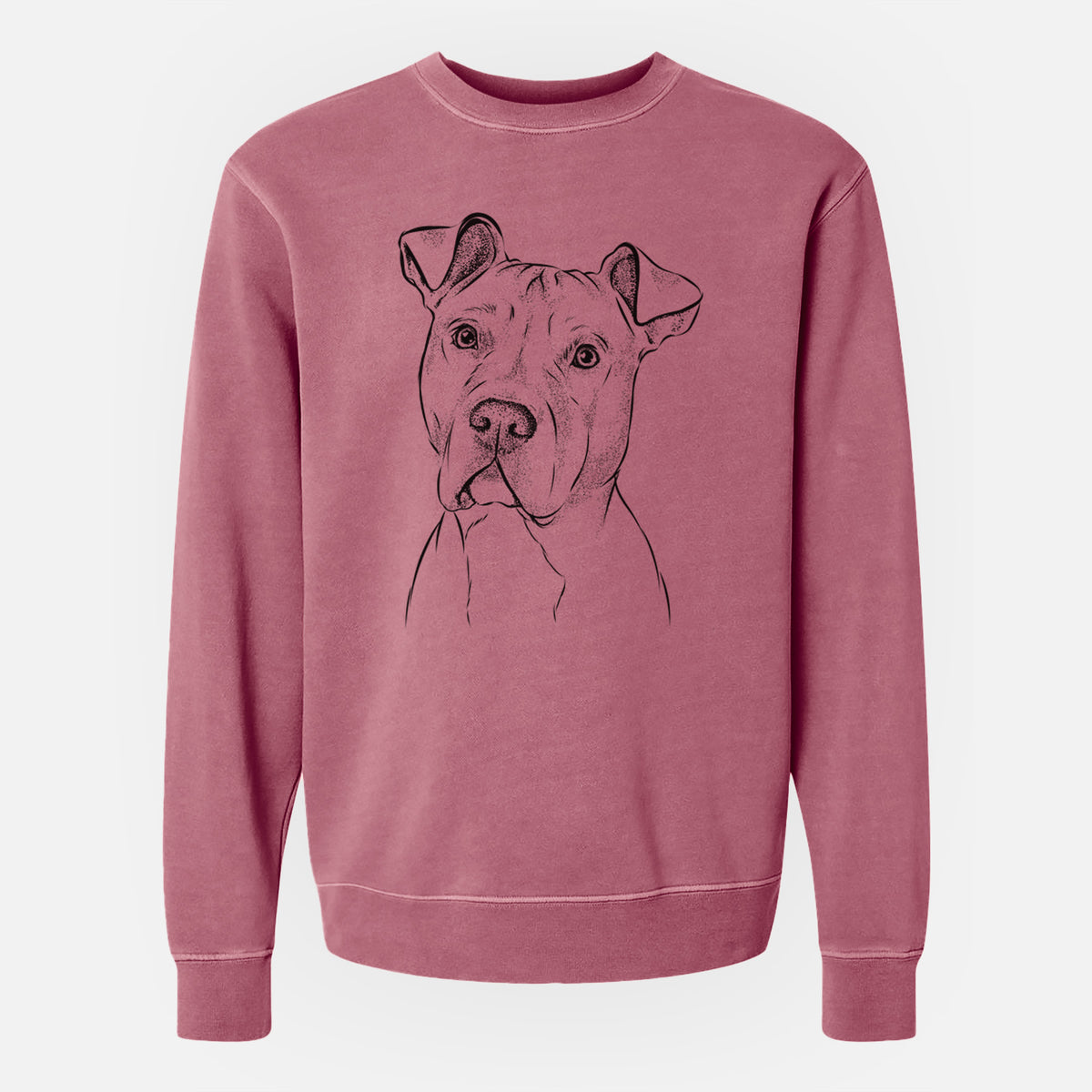 Bare Scraps the American Staffordshire Mix - Unisex Pigment Dyed Crew Sweatshirt
