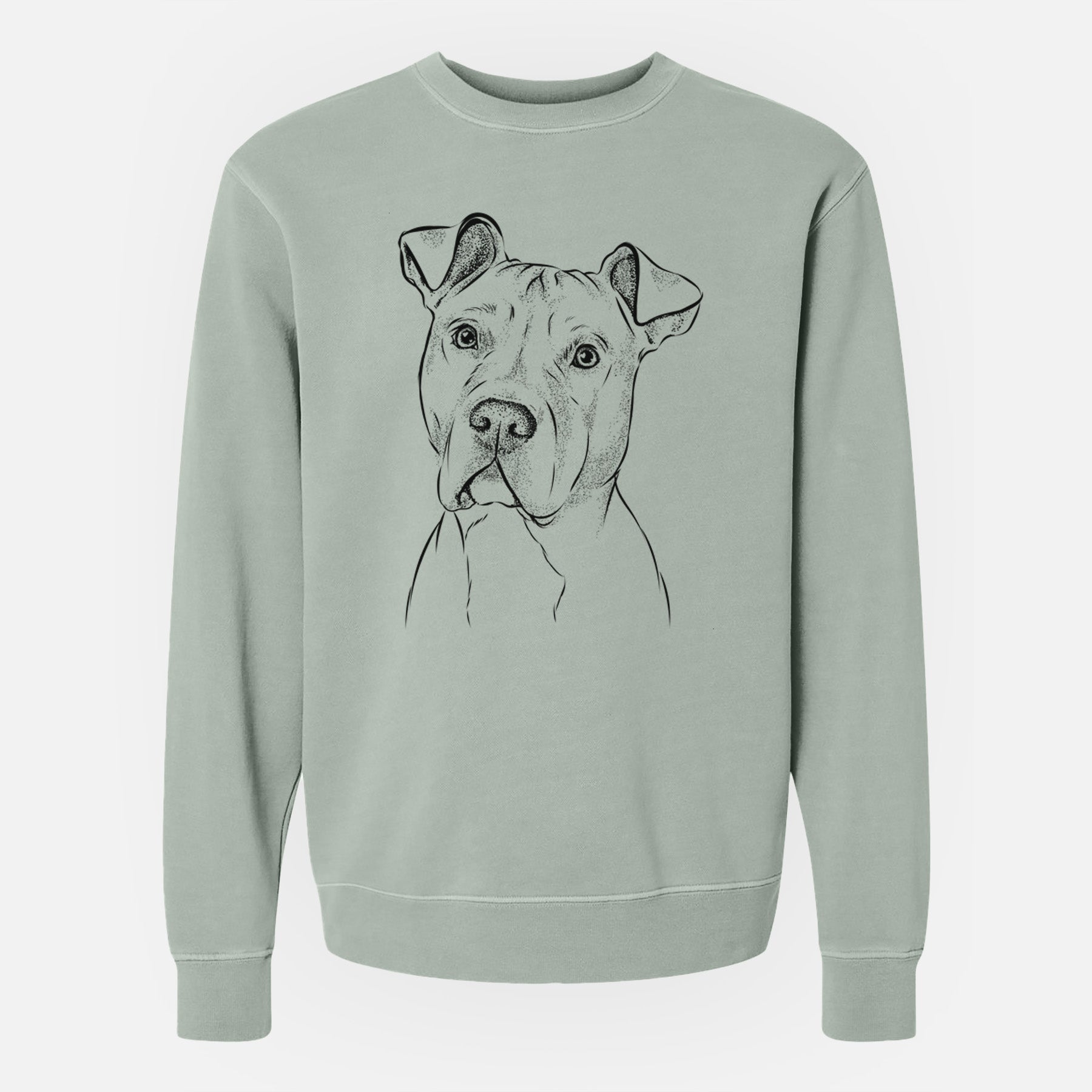 Bare Scraps the American Staffordshire Mix - Unisex Pigment Dyed Crew Sweatshirt