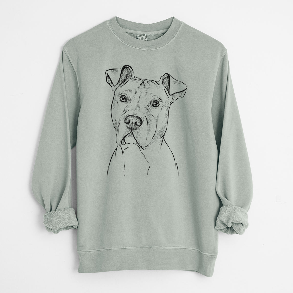 Bare Scraps the American Staffordshire Mix - Unisex Pigment Dyed Crew Sweatshirt